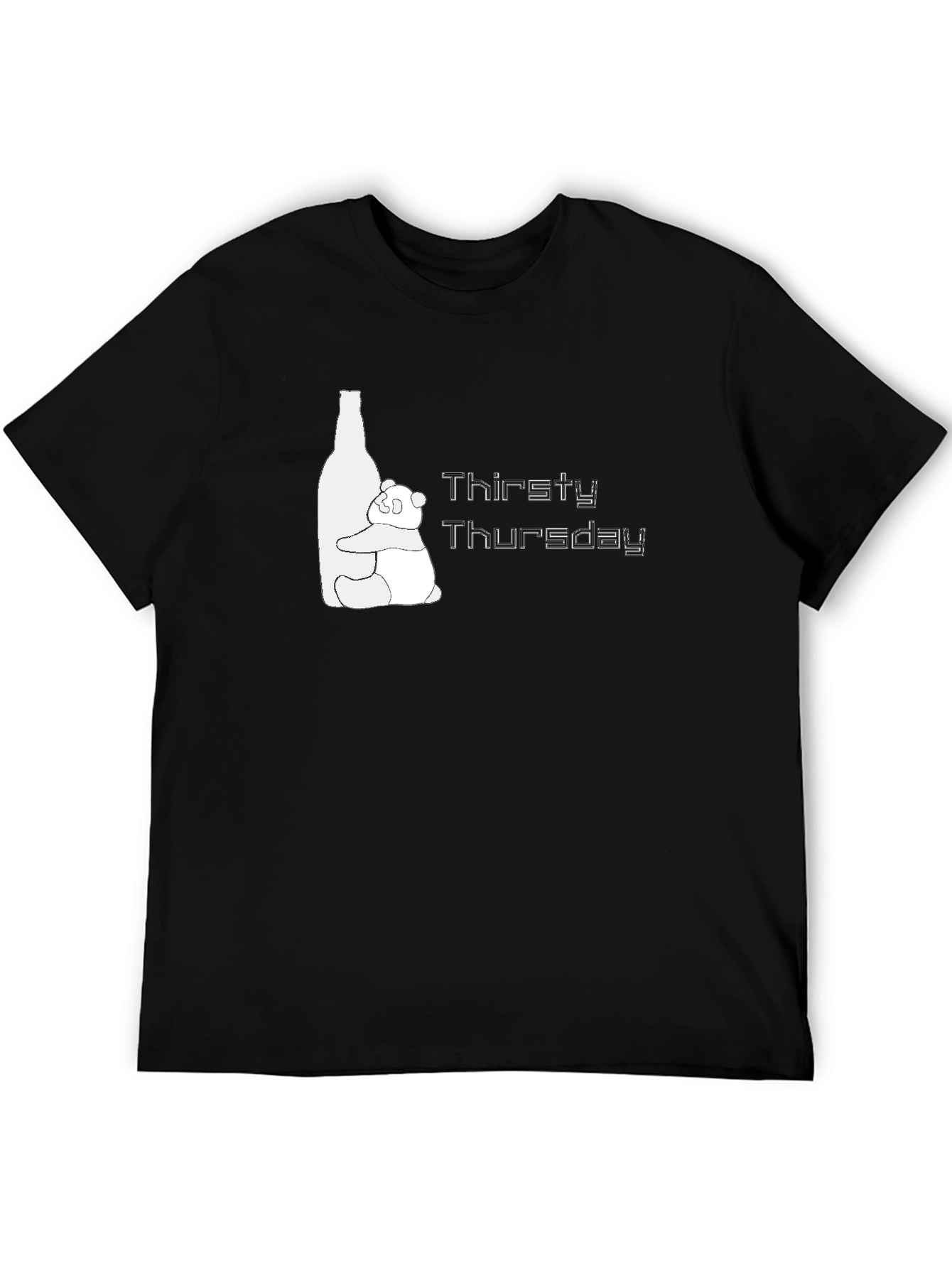 Thirsty Thursday Graphic Tee - Panda & Bottle Design