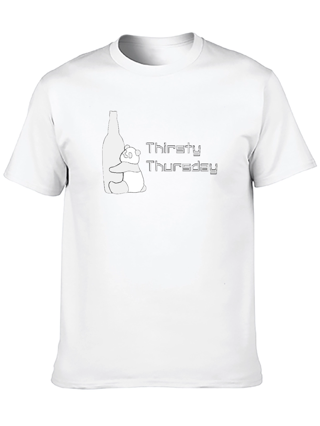 Thirsty Thursday Graphic Tee - Panda & Bottle Design