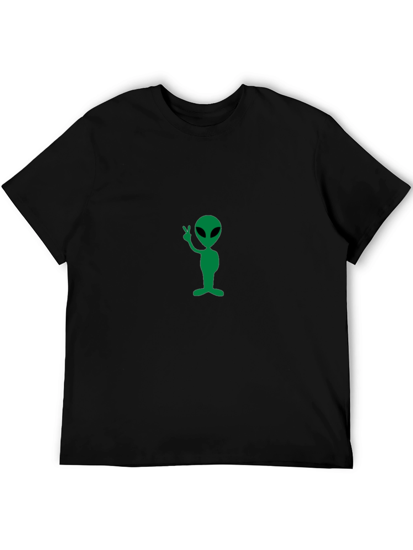 Alien Peace Sign Black T-Shirt