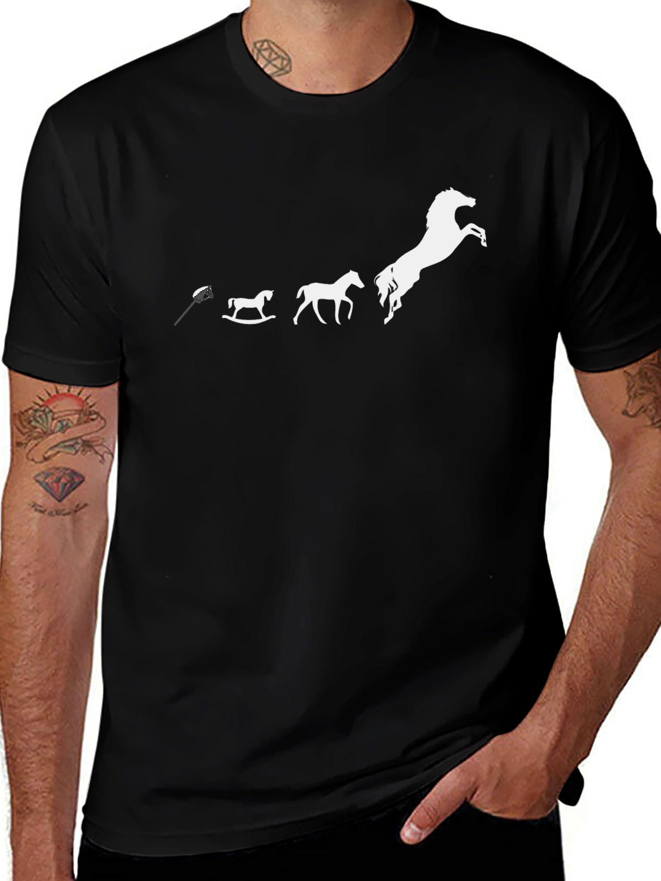 Horse Evolution Graphic Print T-Shirt