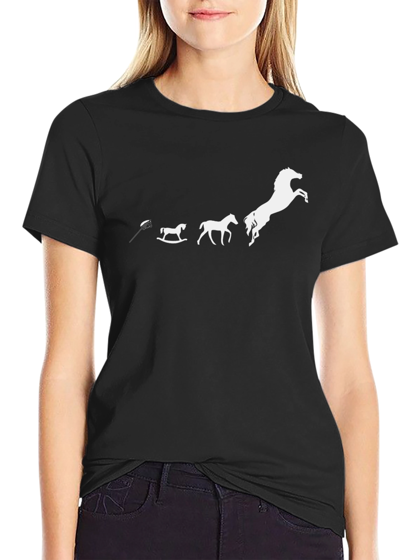 Horse Evolution Graphic Print T-Shirt