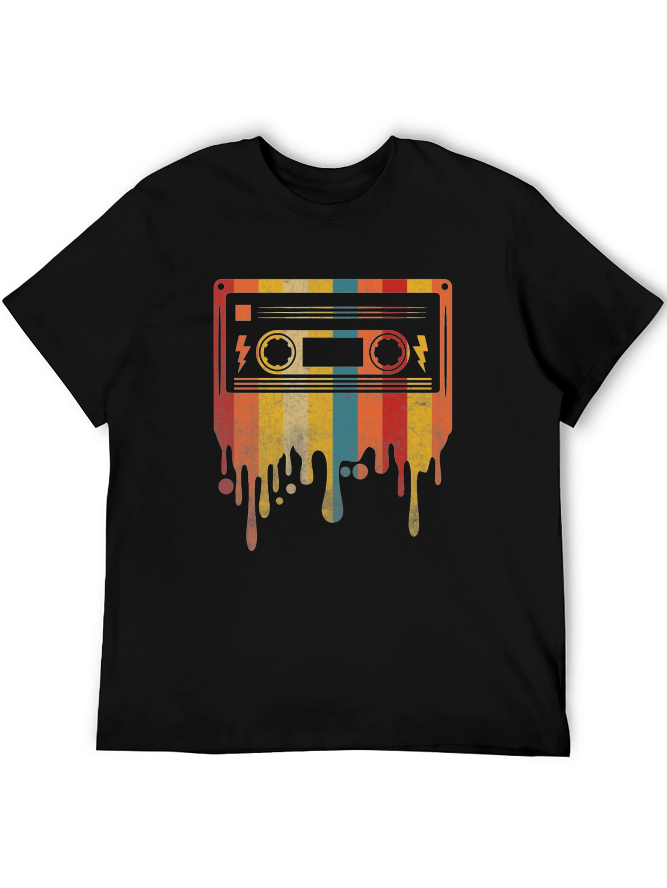 Retro Cassette Tape Drip Graphic T-Shirt