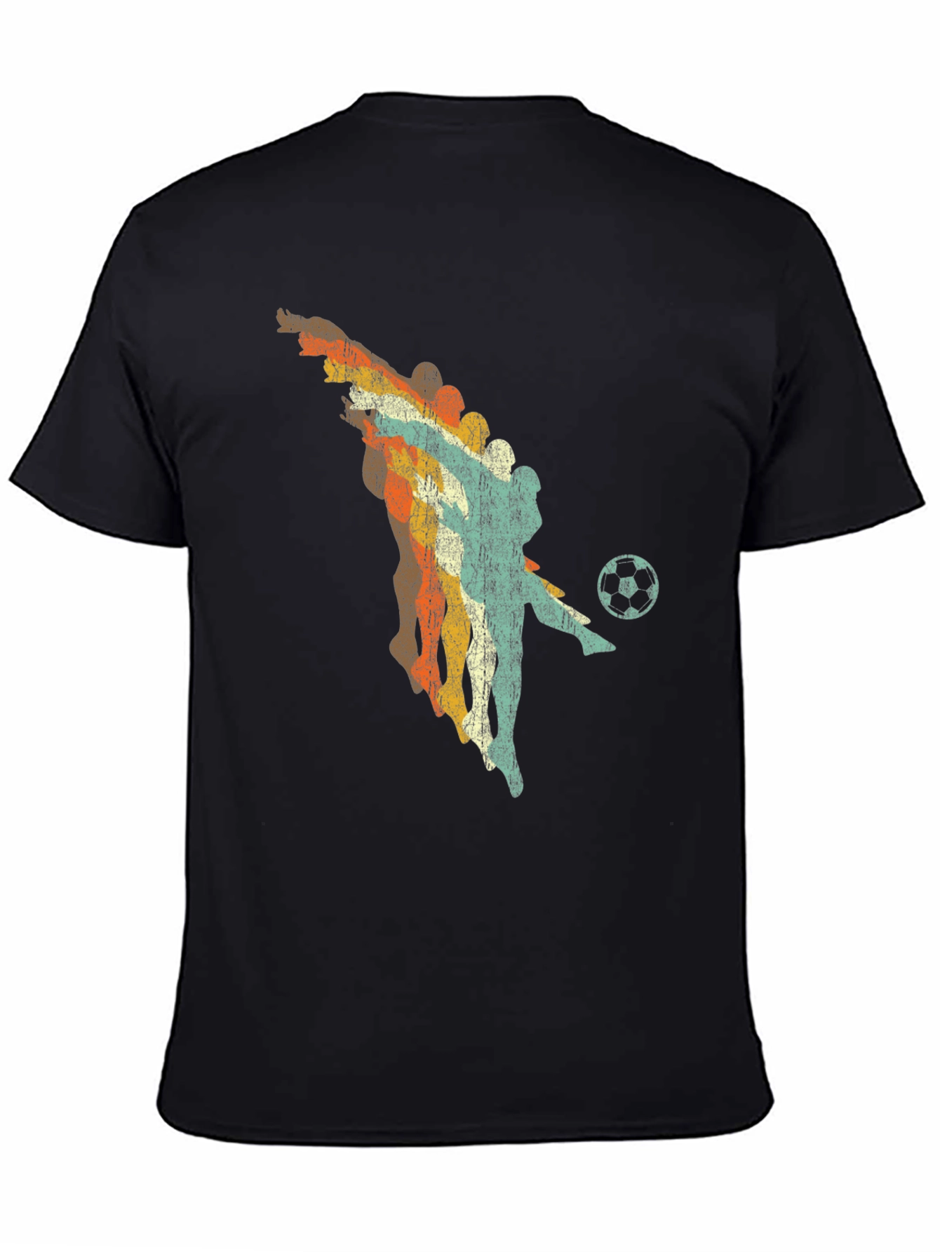 Retro Soccer Player Black Graphic Tee