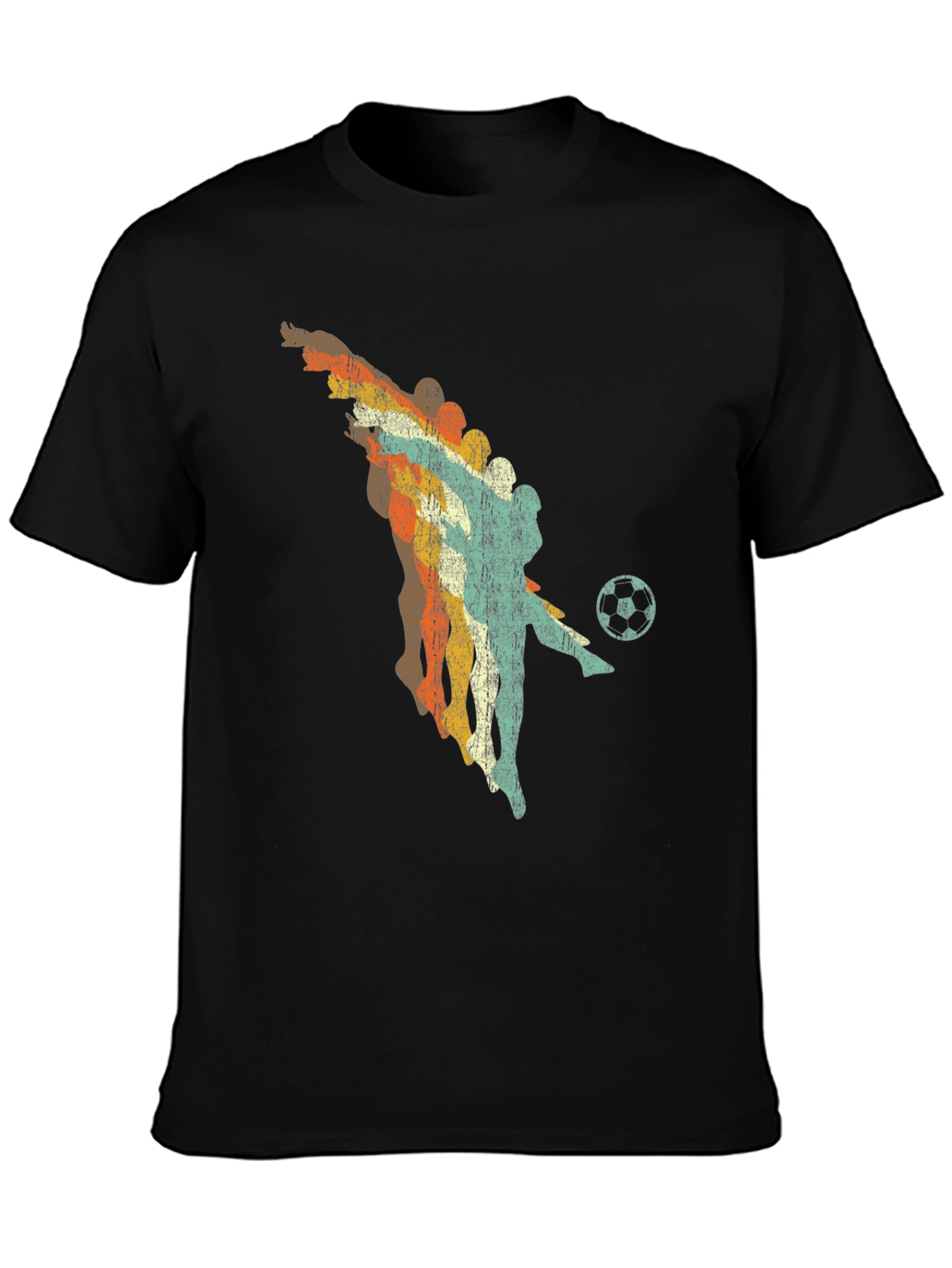 Retro Soccer Player Black Graphic Tee
