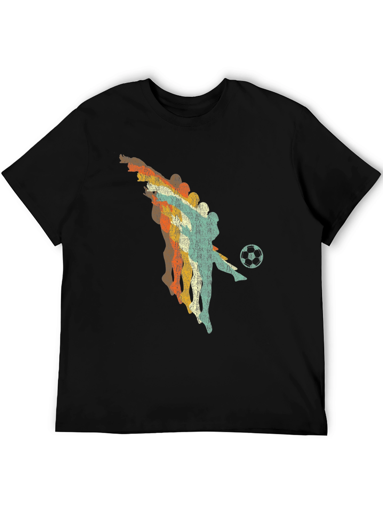 Retro Soccer Player Black Graphic Tee