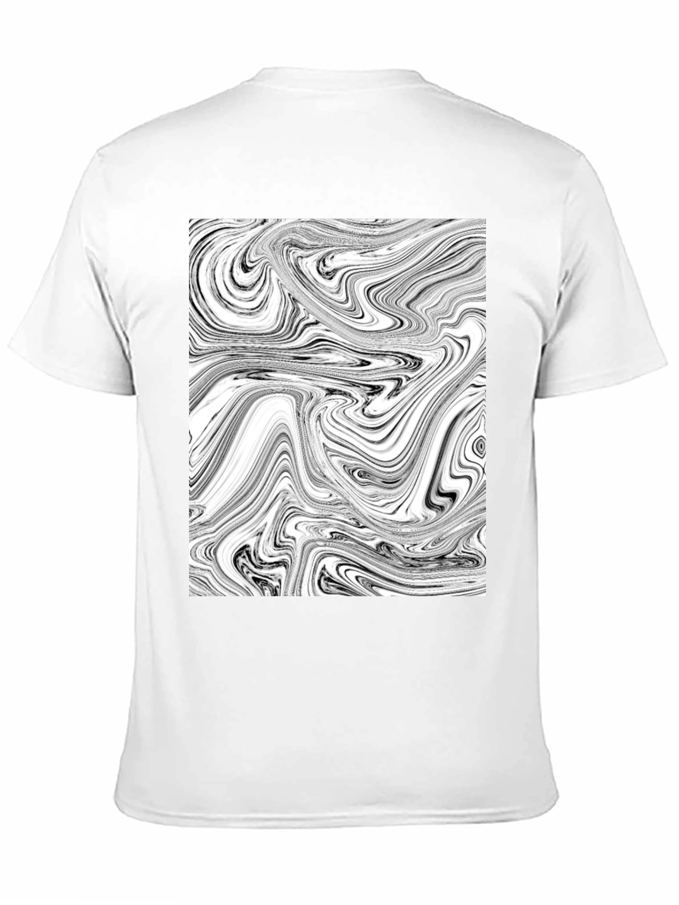 Abstract Swirl Graphic Black T-Shirt