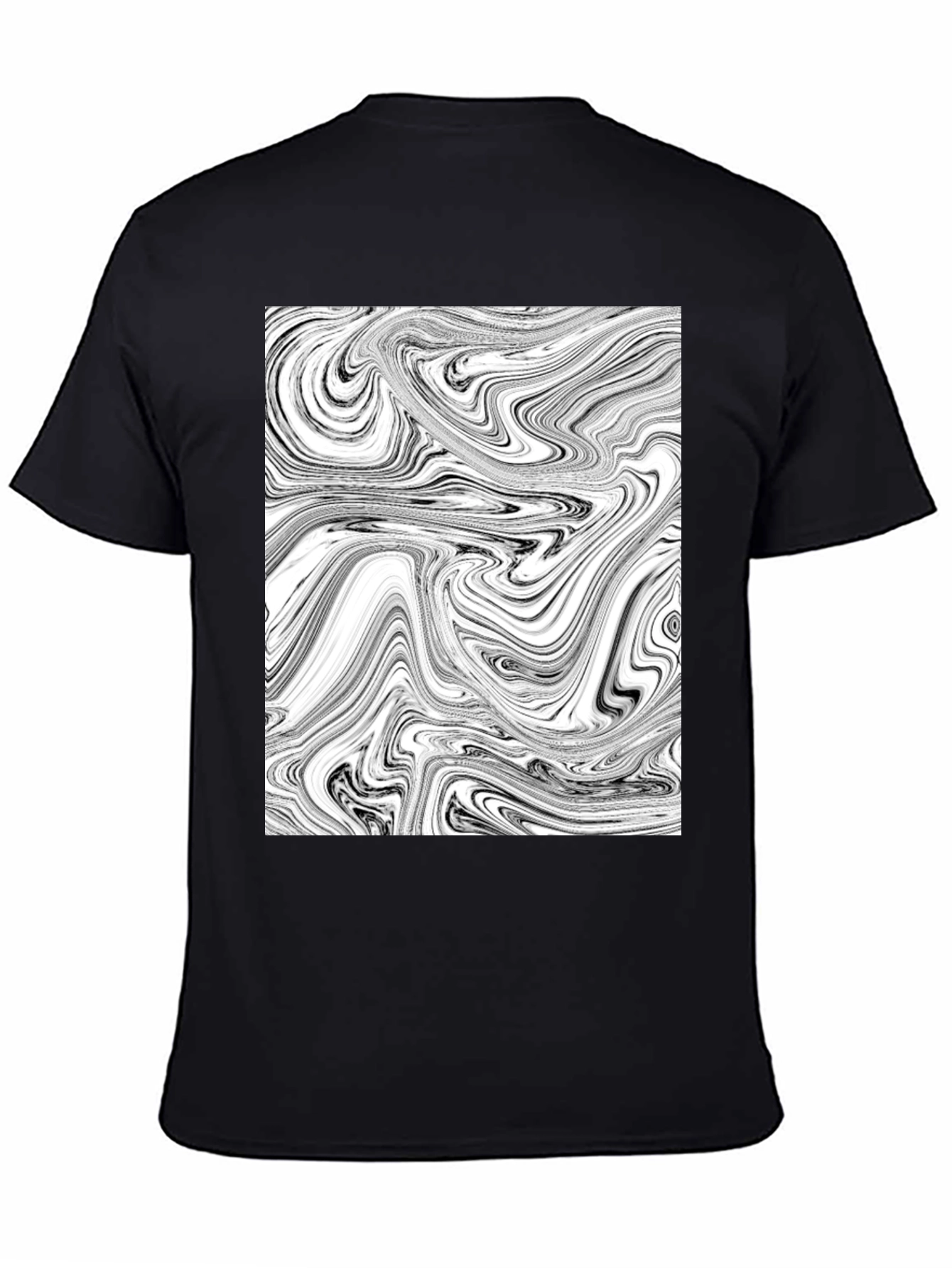 Abstract Swirl Graphic Black T-Shirt