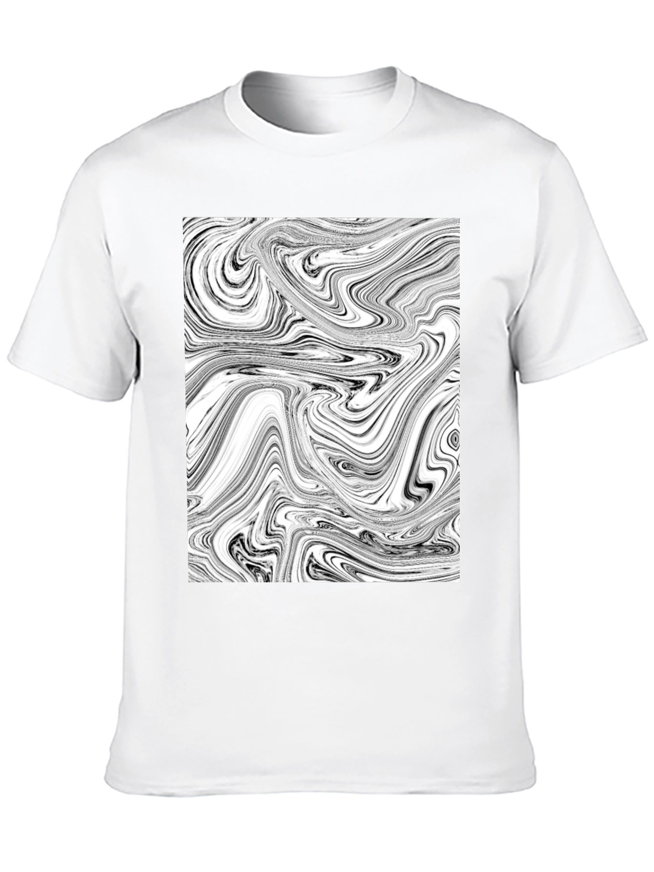 Abstract Swirl Graphic Black T-Shirt