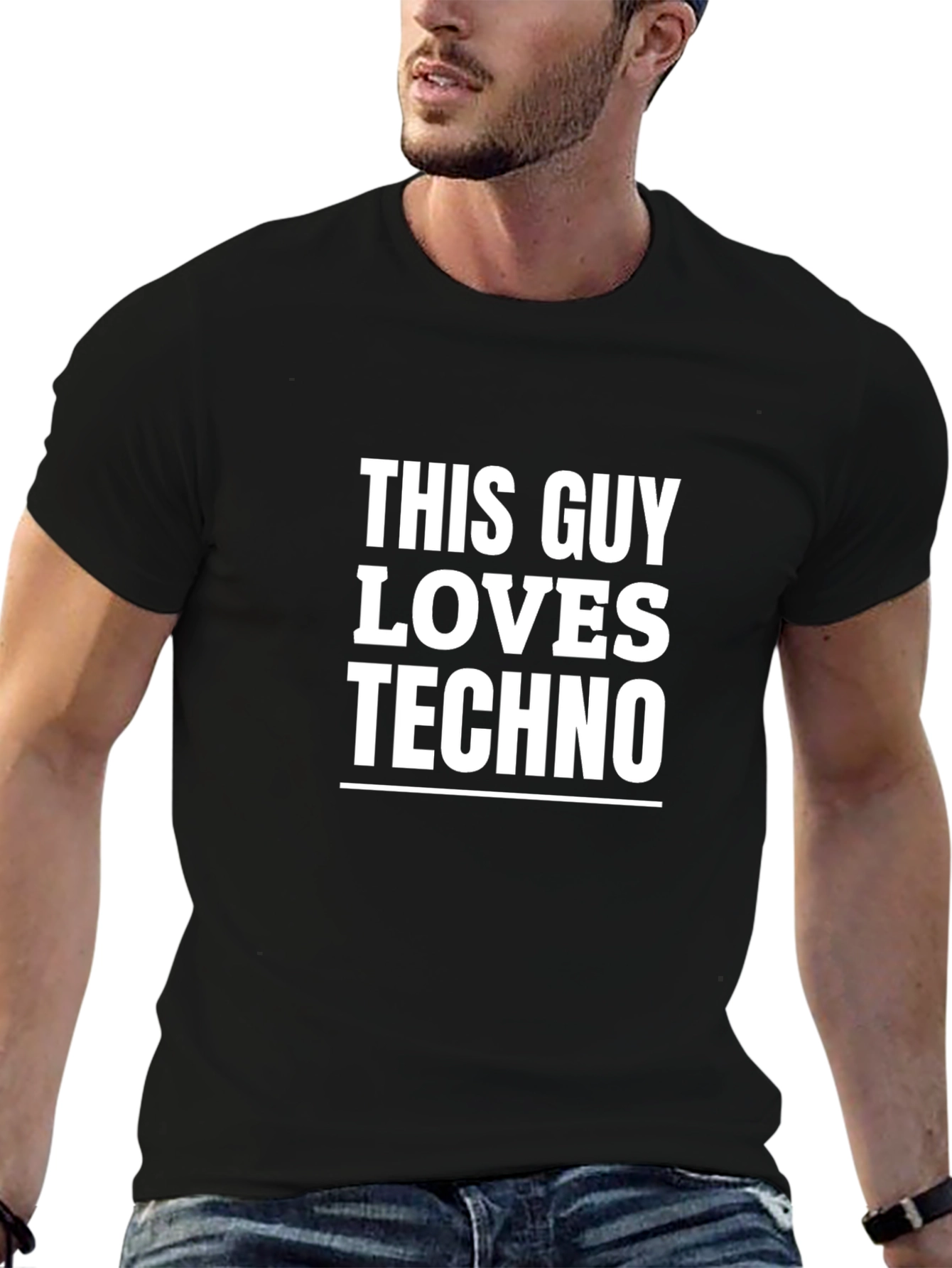 This Guy Loves Techno Graphic T-Shirt