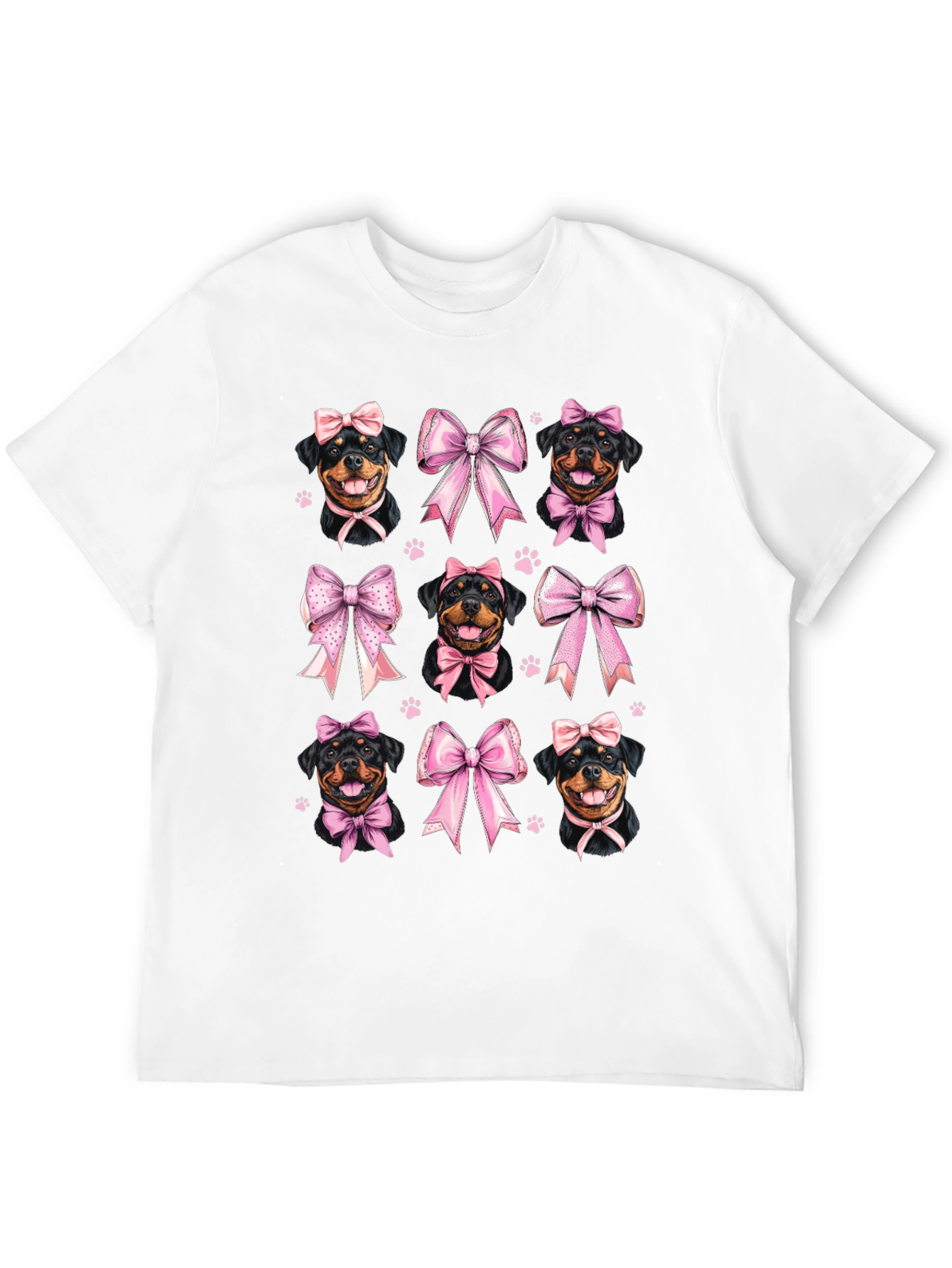 Rottweiler Dog Pink Bow T-Shirt