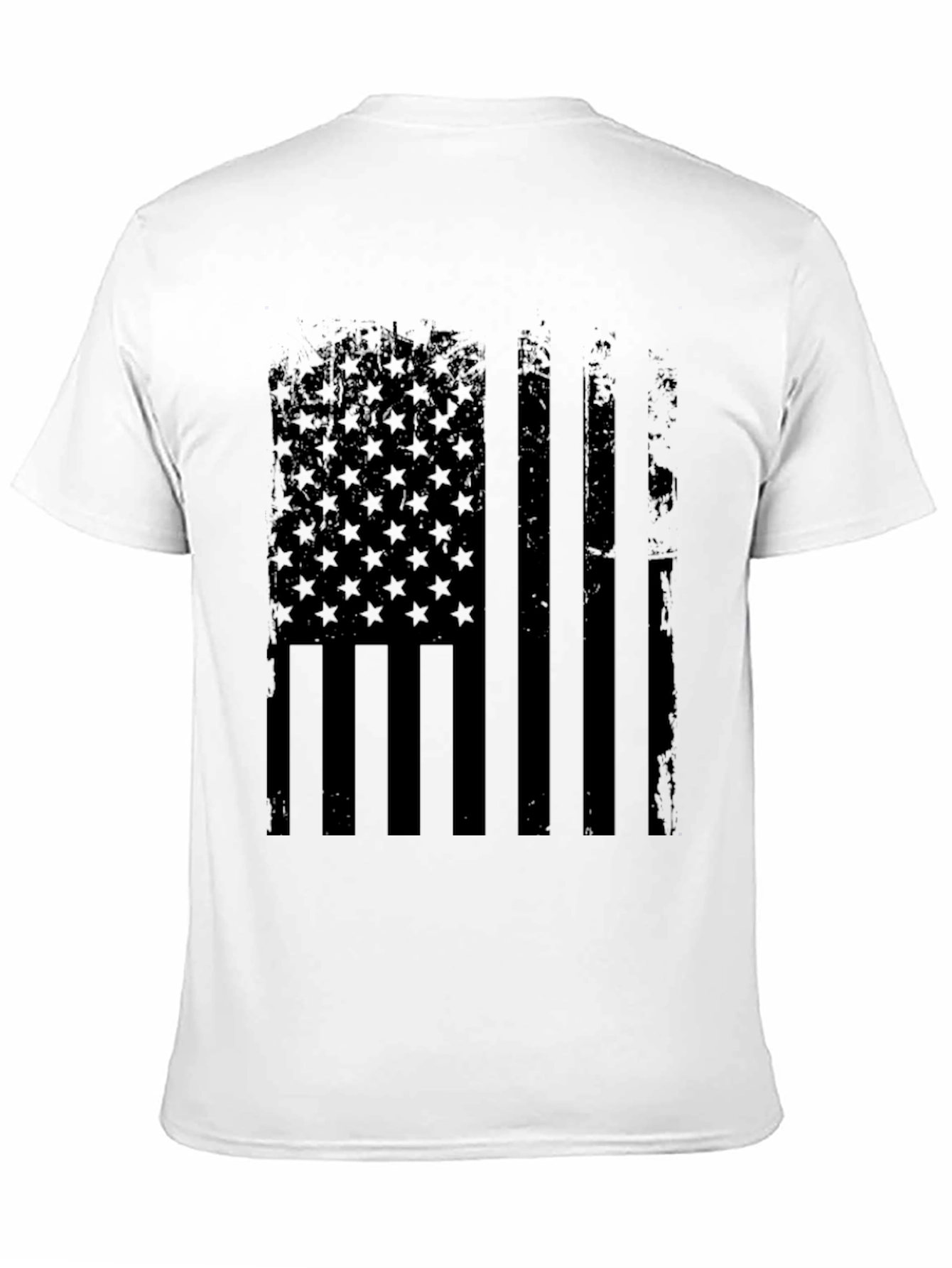 Distressed American Flag Graphic Tee - Black