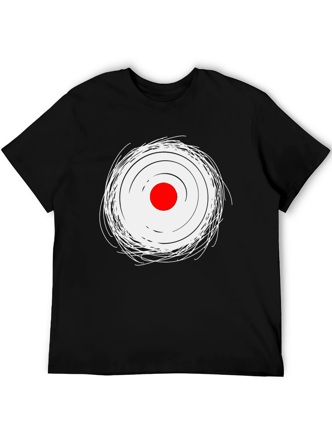 Mens Black Tee with Abstract Target Graphic