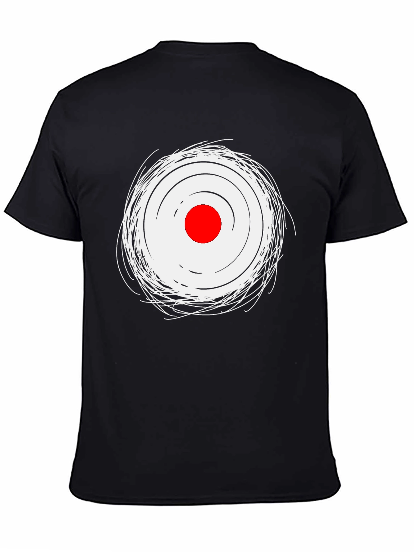 Mens Black Tee with Abstract Target Graphic