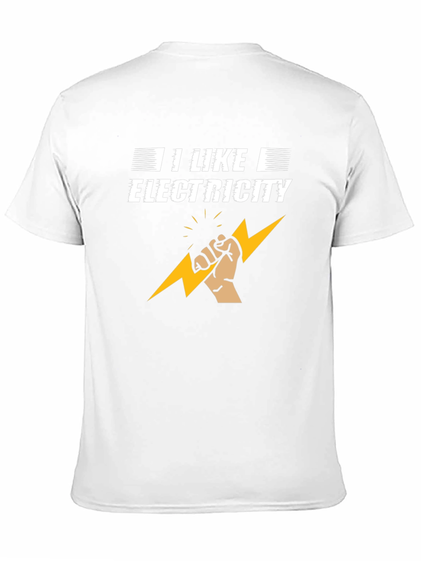I Like Electricity Graphic Print Black T-Shirt