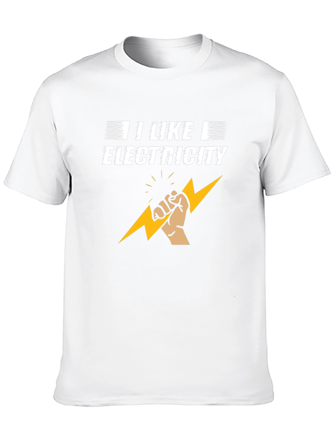 I Like Electricity Graphic Print Black T-Shirt