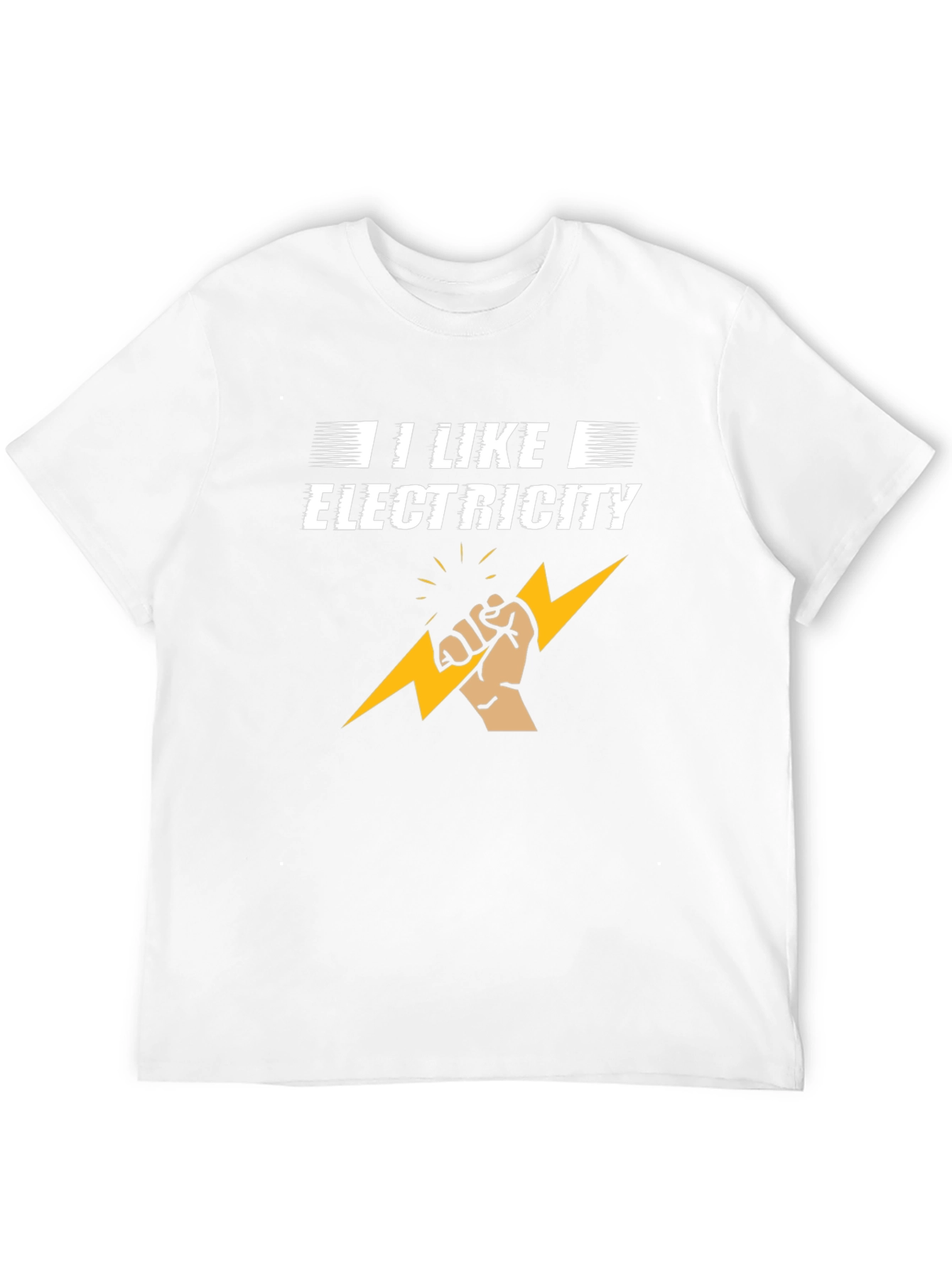 I Like Electricity Graphic Print Black T-Shirt