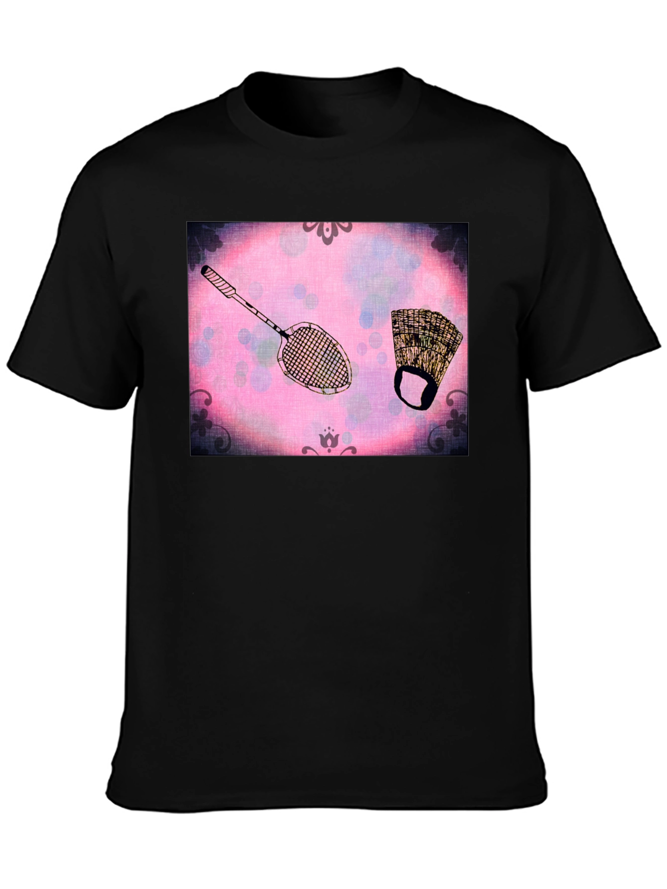 Retro Badminton & Gear Graphic T-Shirt