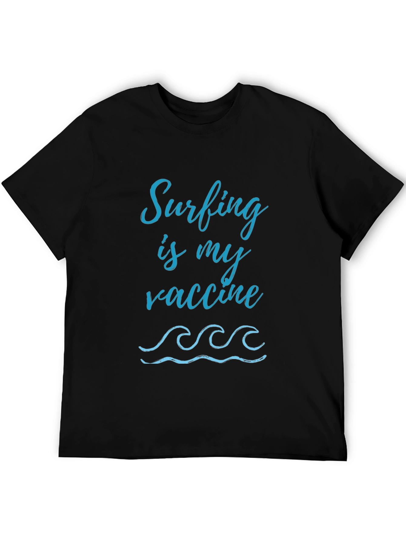 Surfing Is My Vaccine Black Graphic Tee
