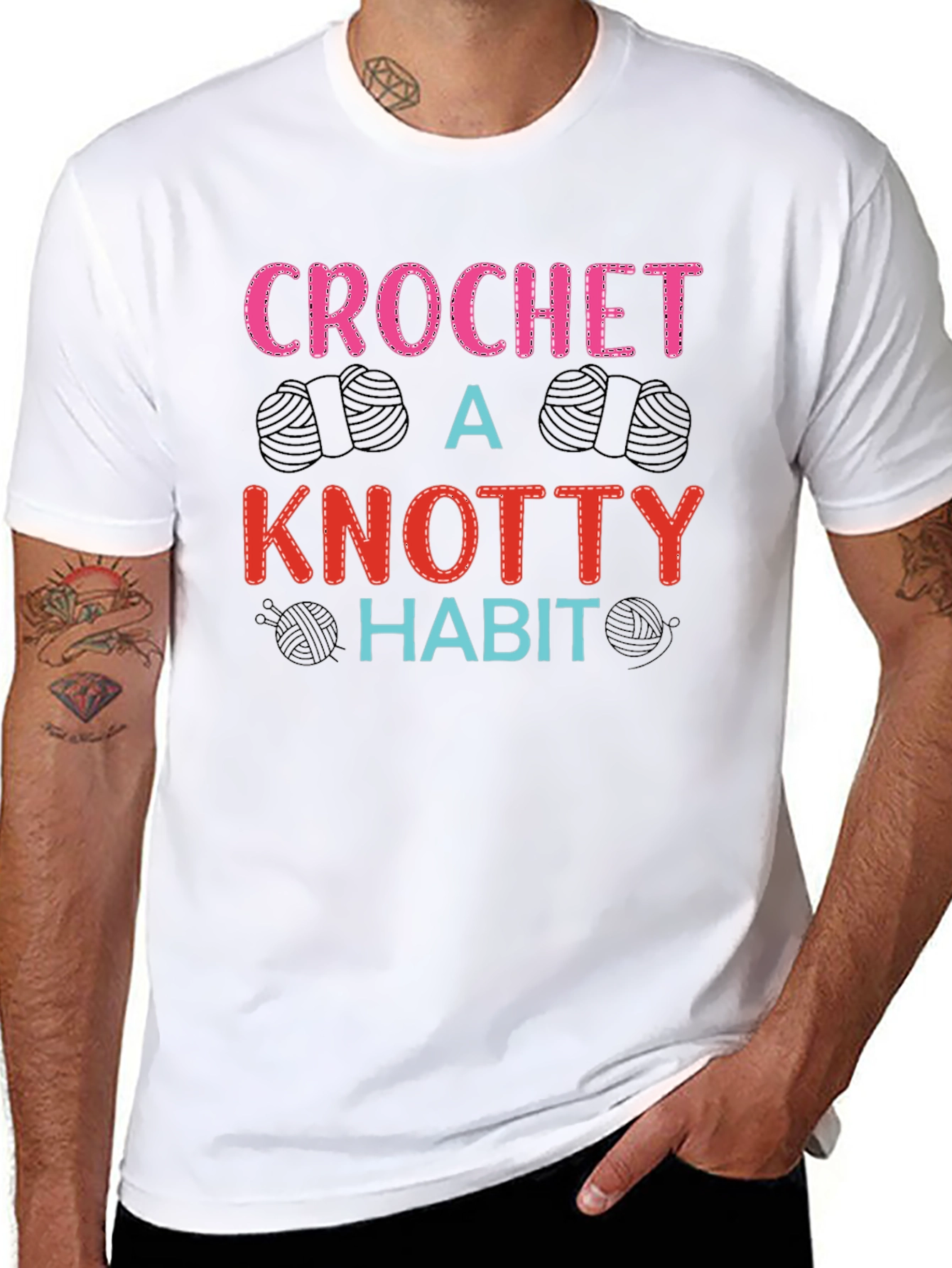 Crochet A Knotty Habit T-Shirt - Yarn Lover Tee