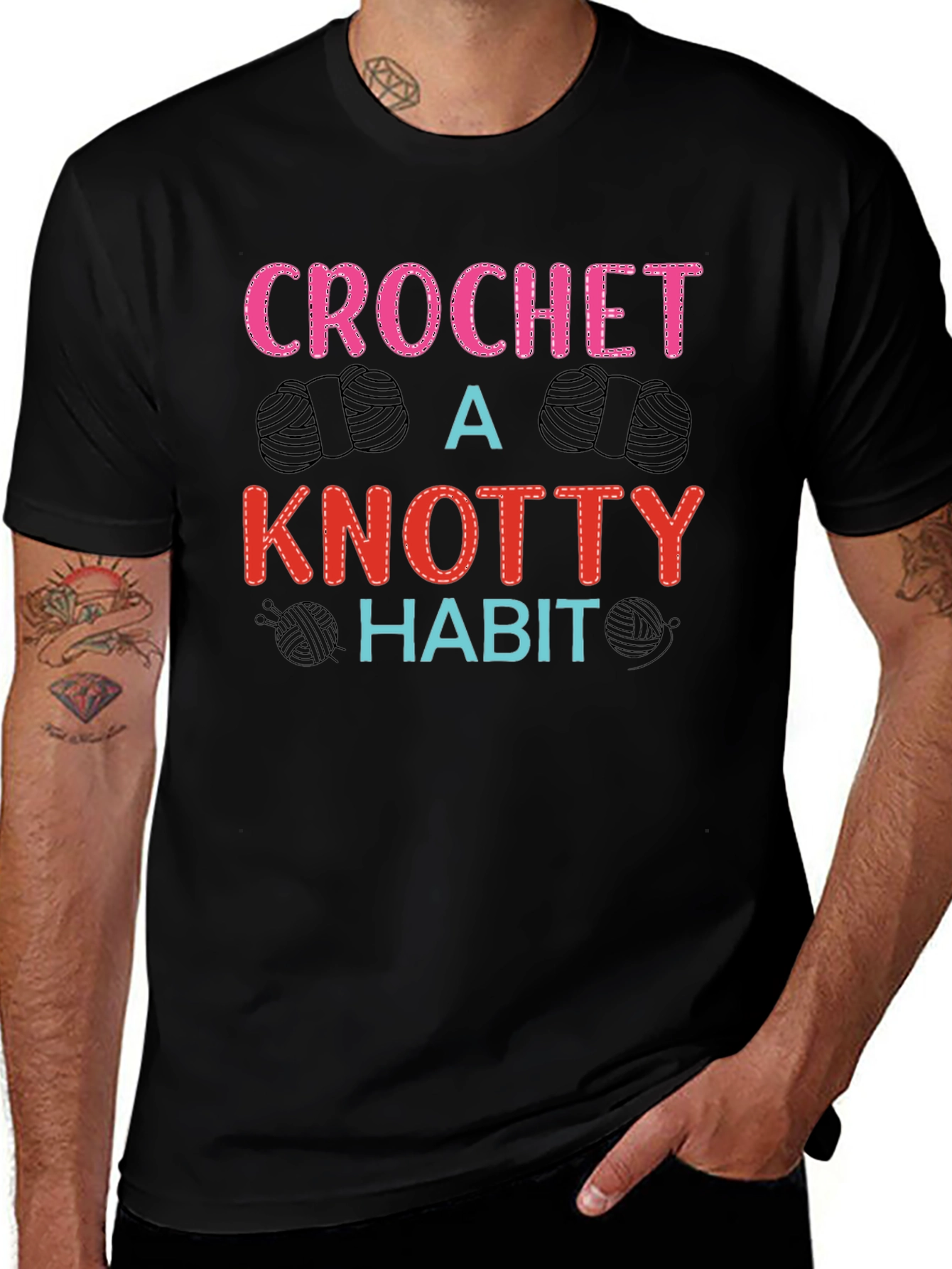 Crochet A Knotty Habit T-Shirt - Yarn Lover Tee