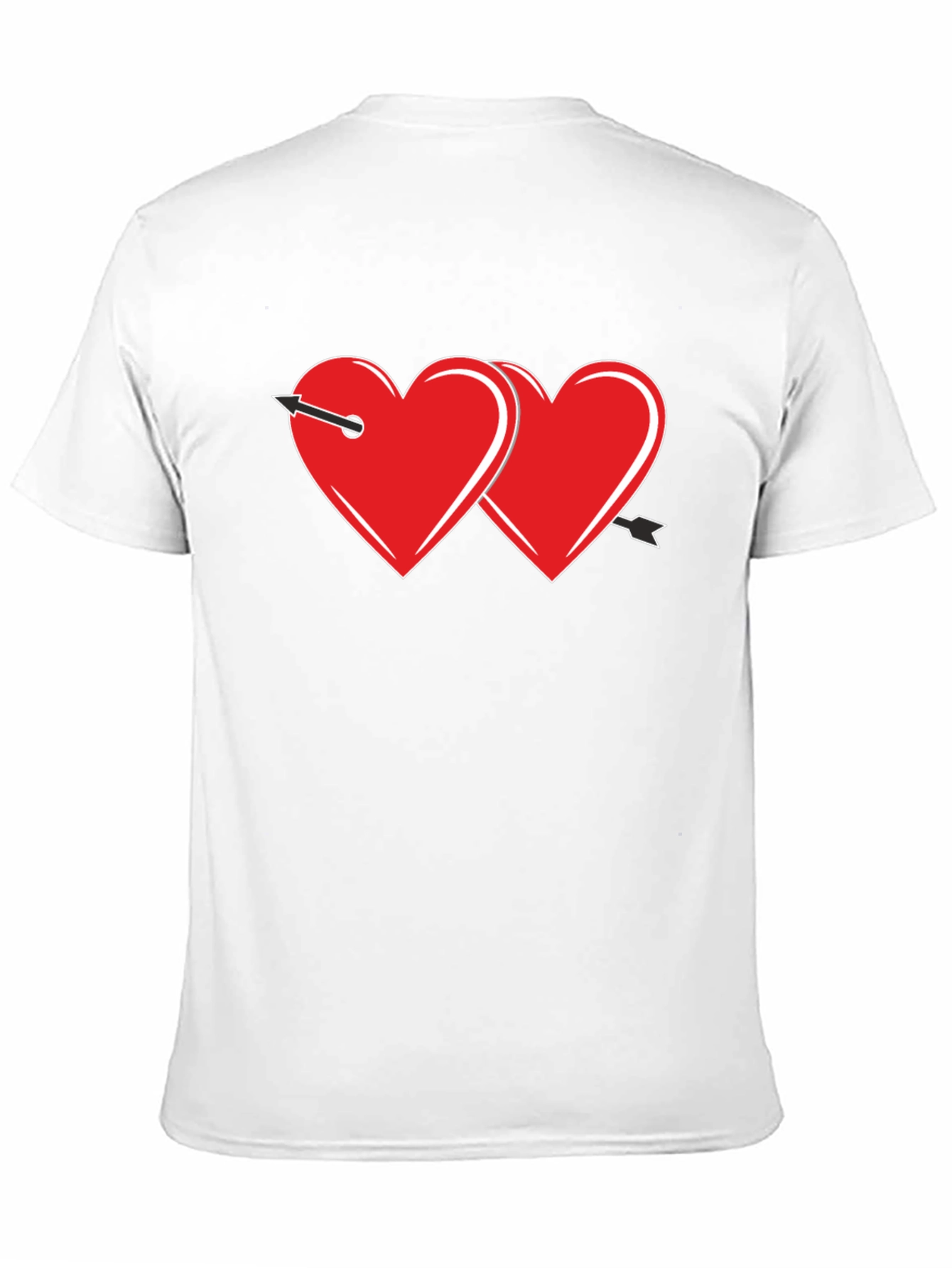 Heart Arrow Graphic Tee - Black Cotton Casual Shirt