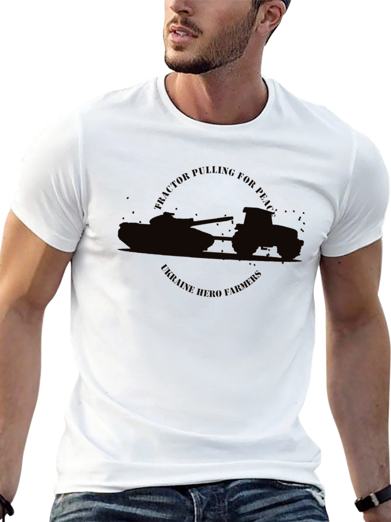 Ukraine Hero Farmers Tractor Pulling Peace T-Shirt