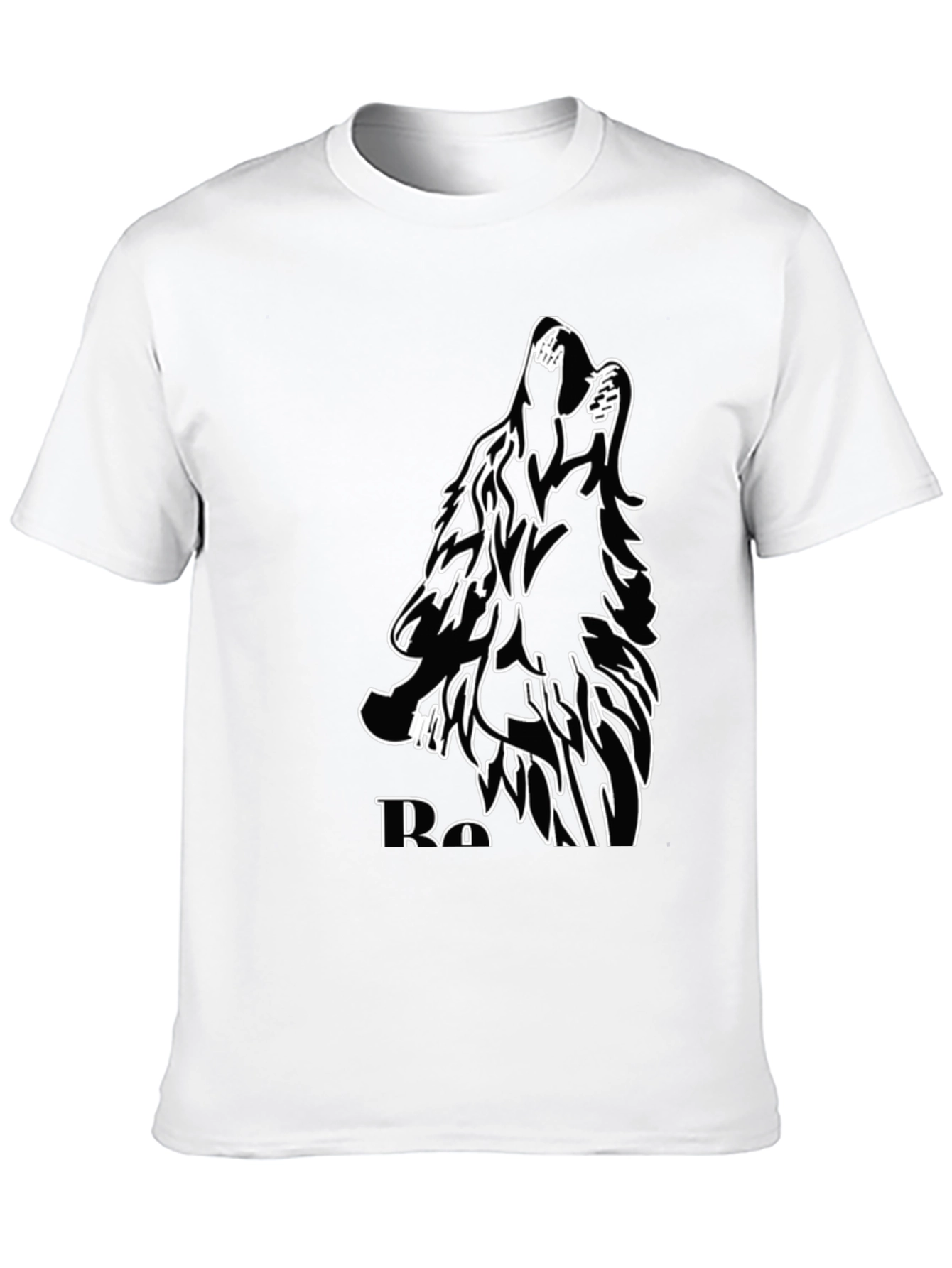 Black Wolf Graphic Tee - Howling Design