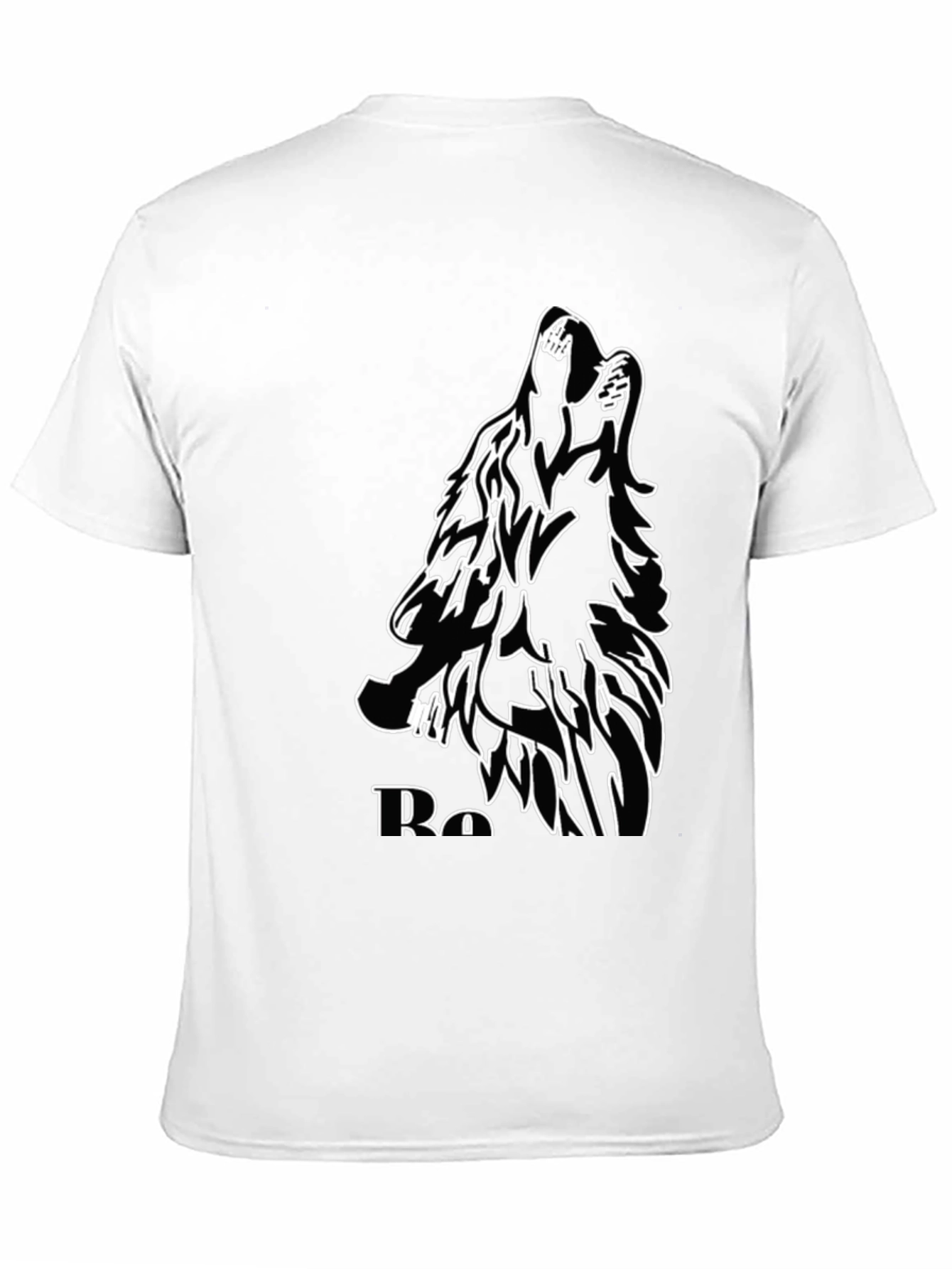 Black Wolf Graphic Tee - Howling Design