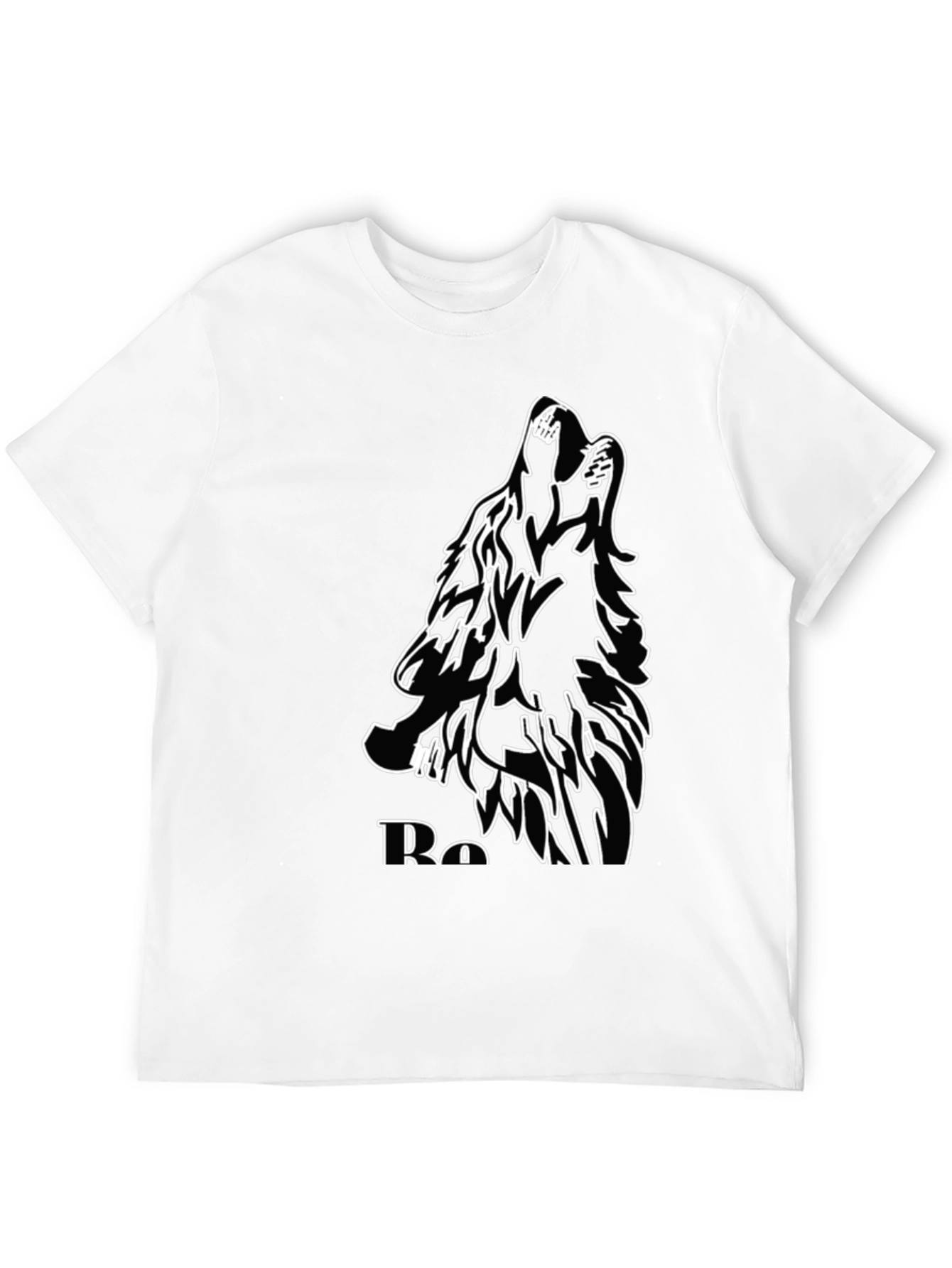 Black Wolf Graphic Tee - Howling Design