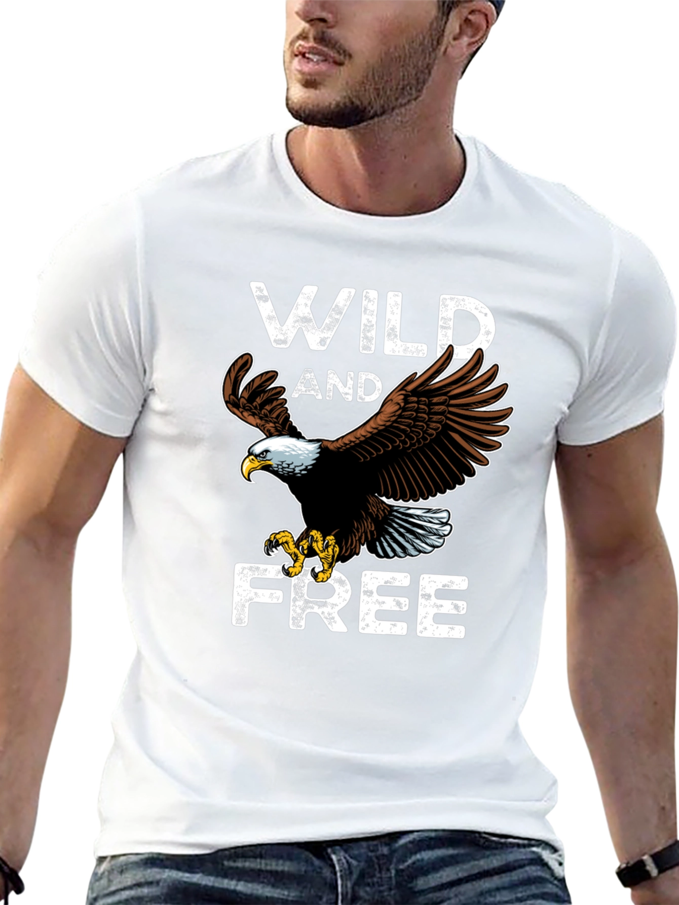 Wild and Free Eagle Graphic Tee - Black