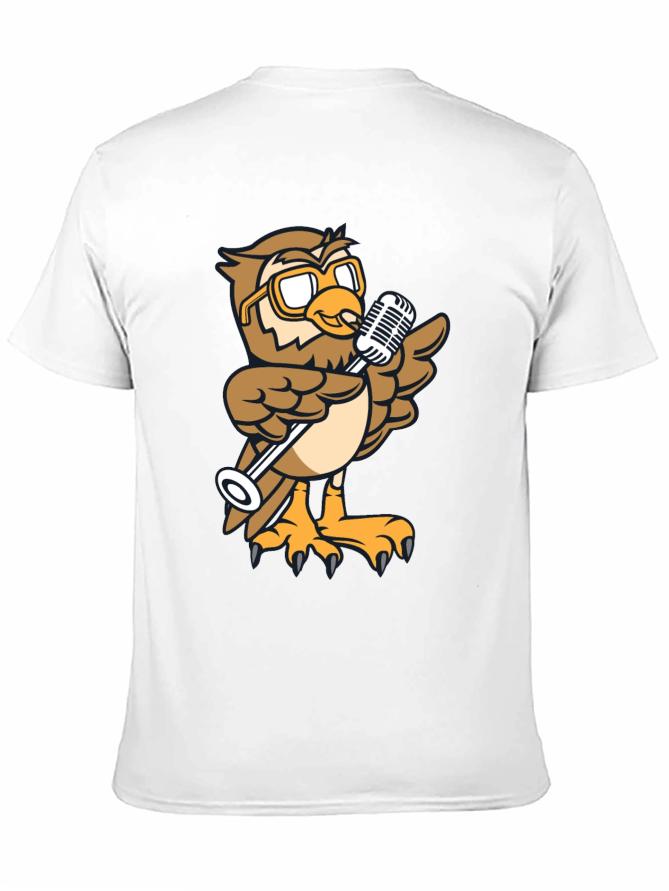 Cool Owl Singer Graphic Tee - Black