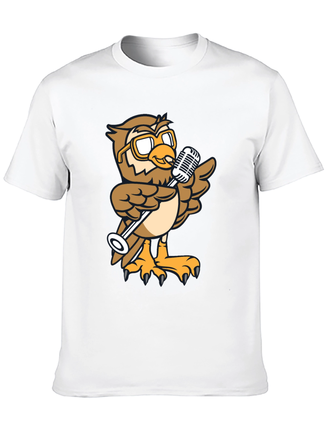Cool Owl Singer Graphic Tee - Black
