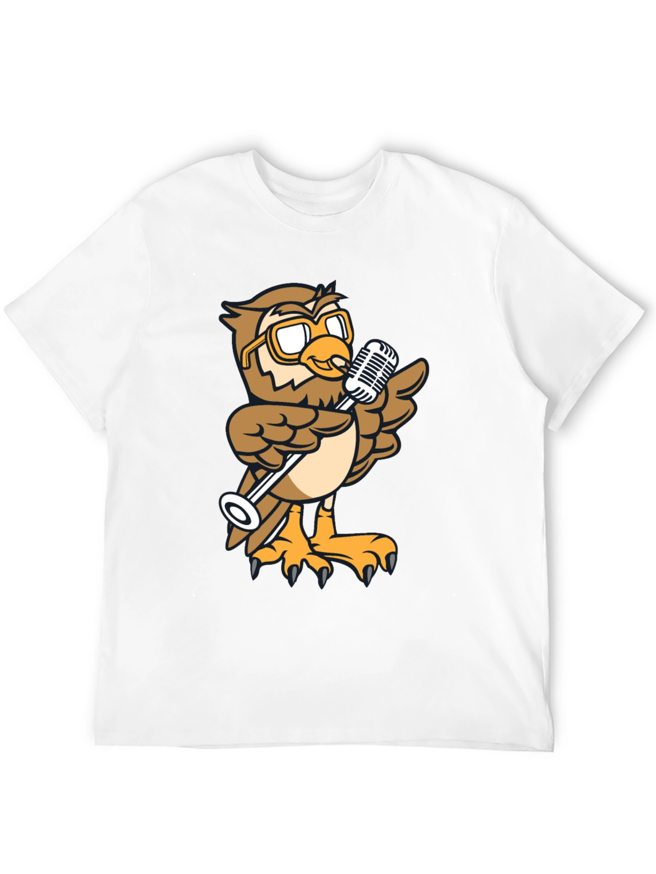 Cool Owl Singer Graphic Tee - Black