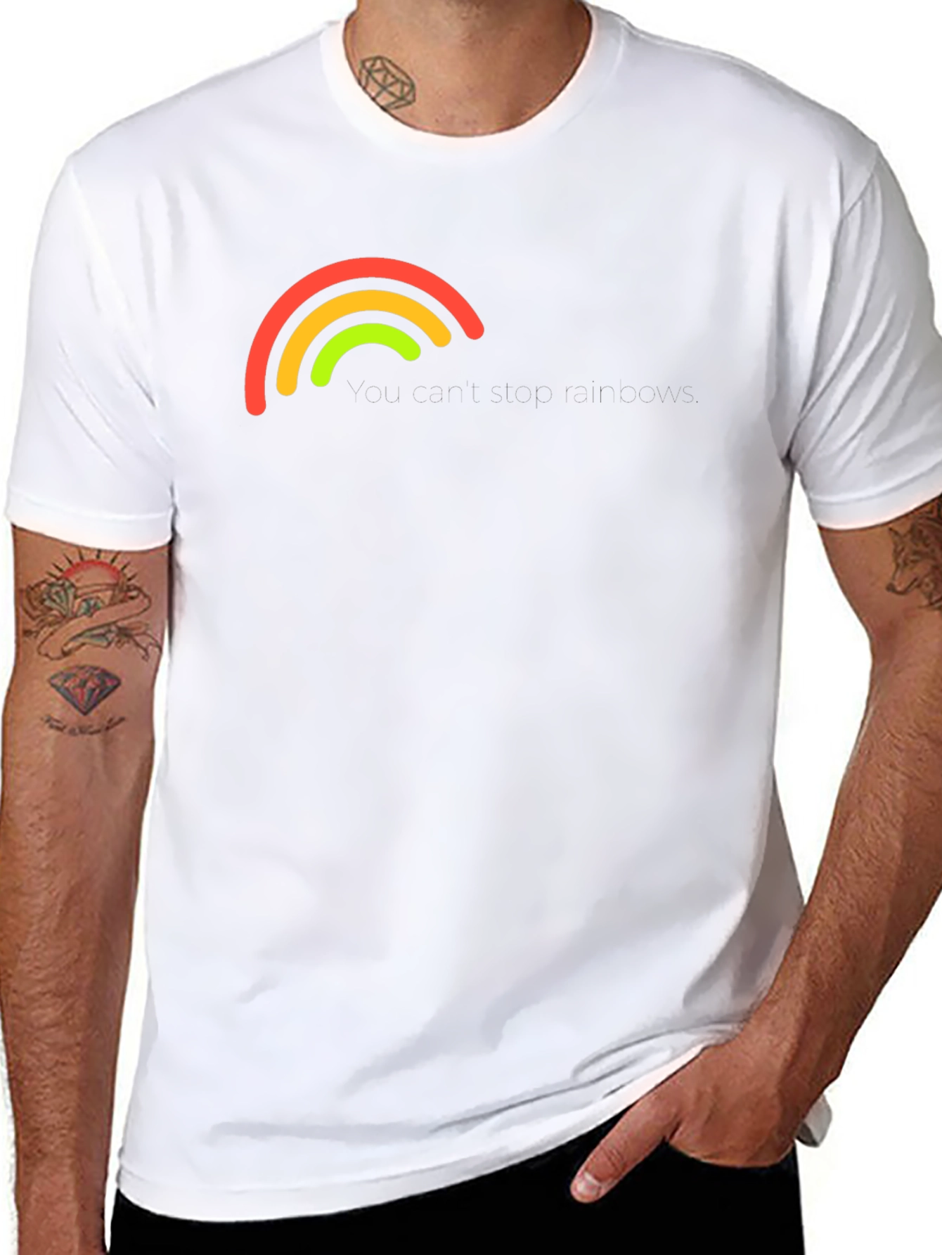 Rainbow Arc Graphic Black T-Shirt
