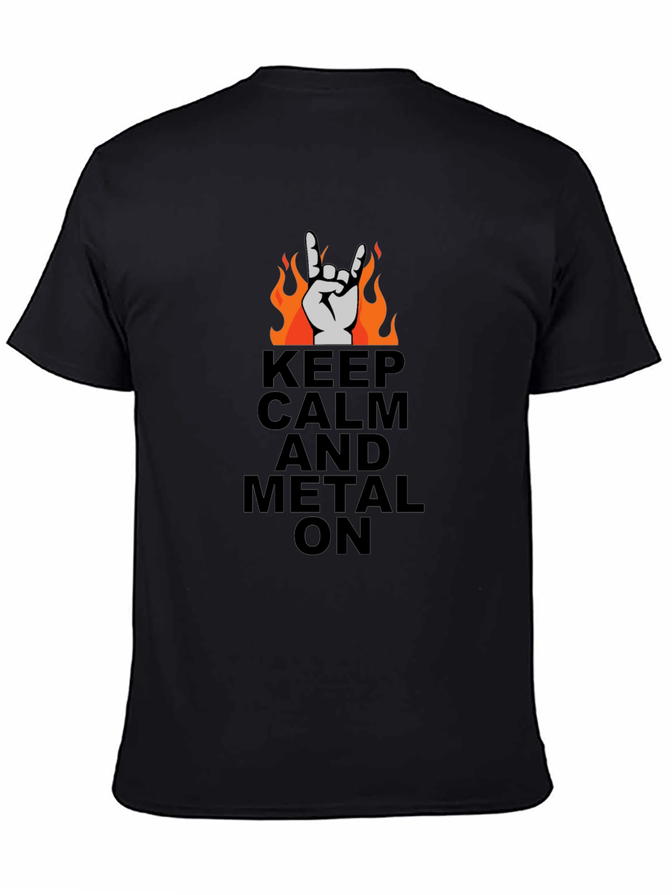 Keep Calm and Metal On Black T-Shirt