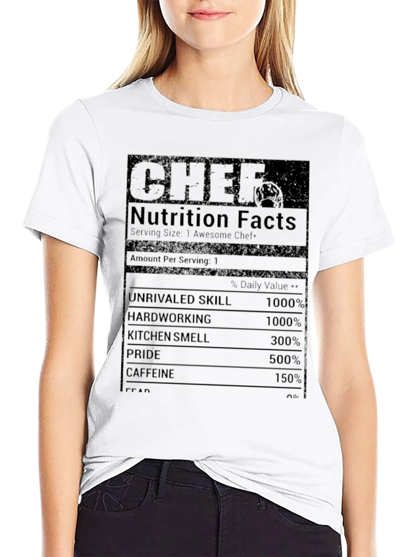 Chef Nutrition Facts Black T-Shirt