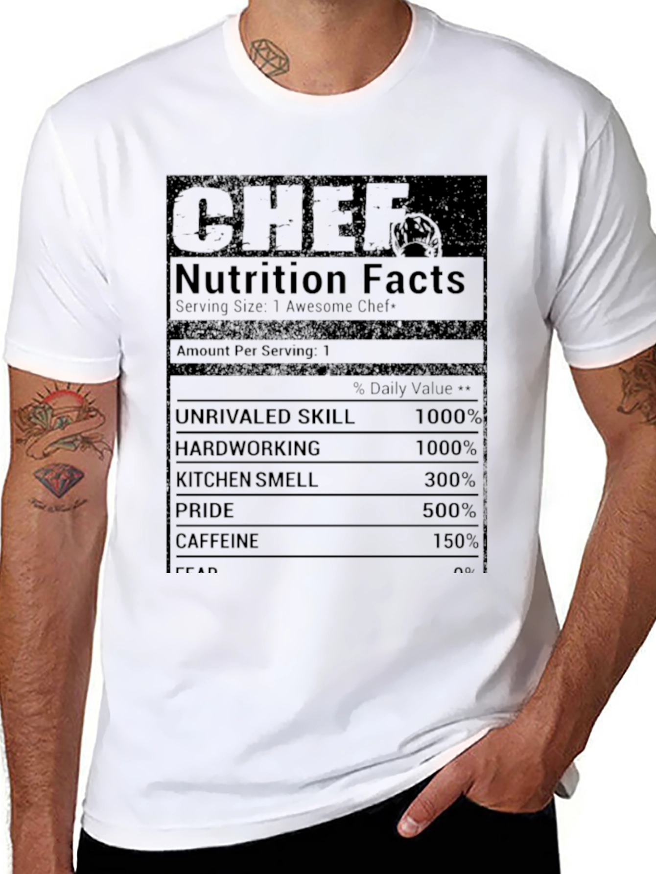 Chef Nutrition Facts Black T-Shirt