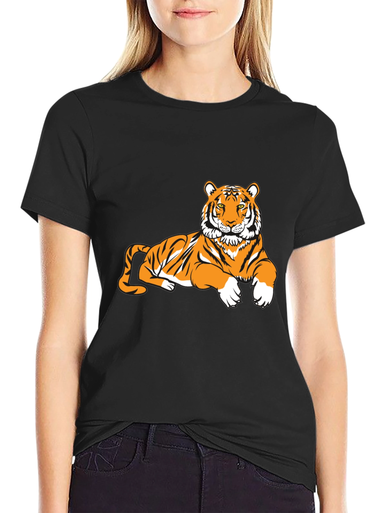 Tiger Graphic Tee - Black Short Sleeve T-Shirt