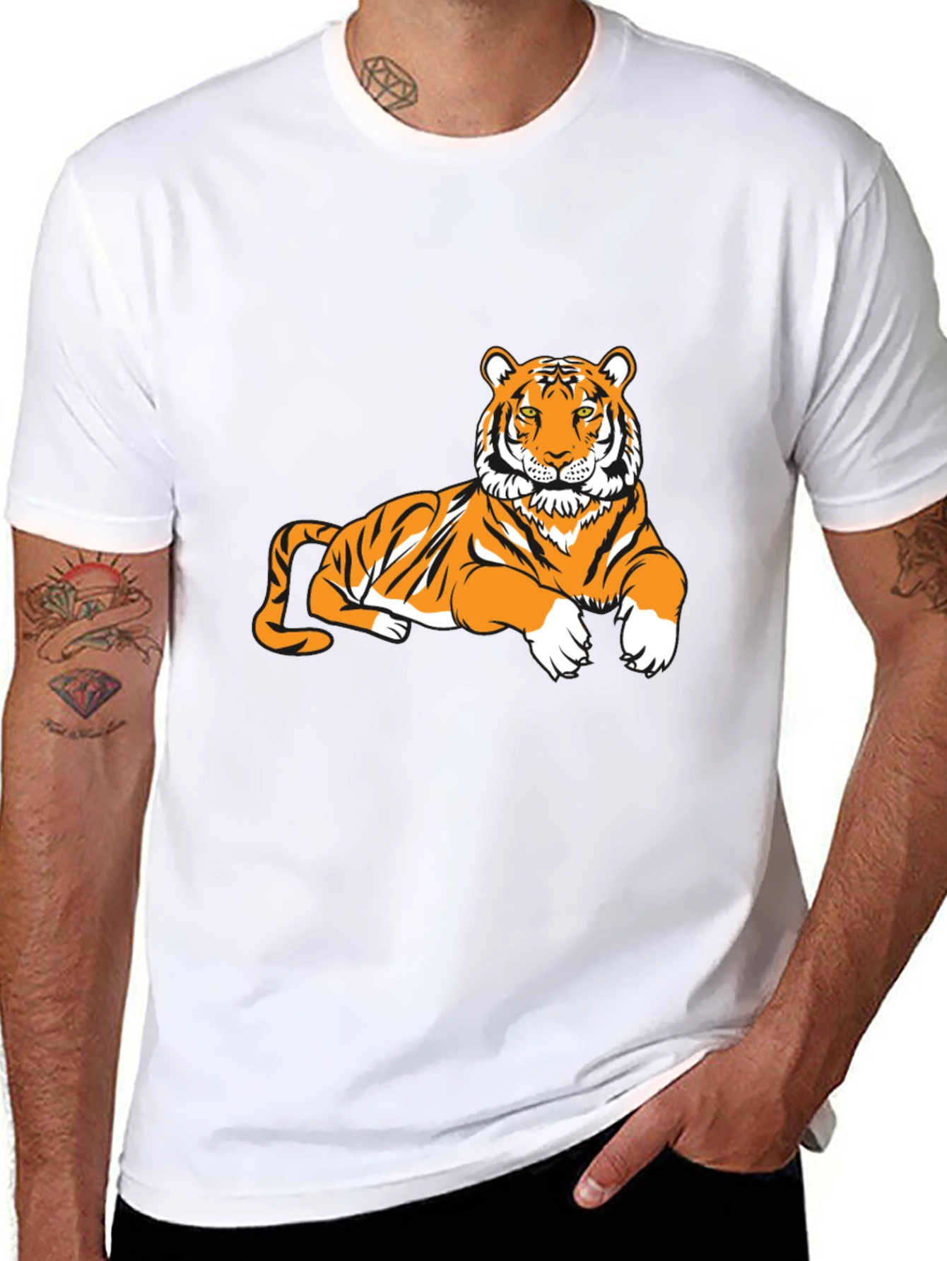Tiger Graphic Tee - Black Short Sleeve T-Shirt