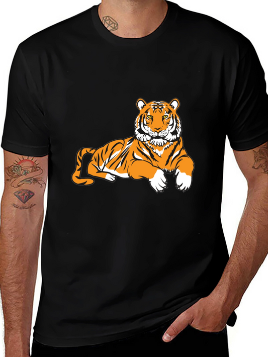 Tiger Graphic Tee - Black Short Sleeve T-Shirt