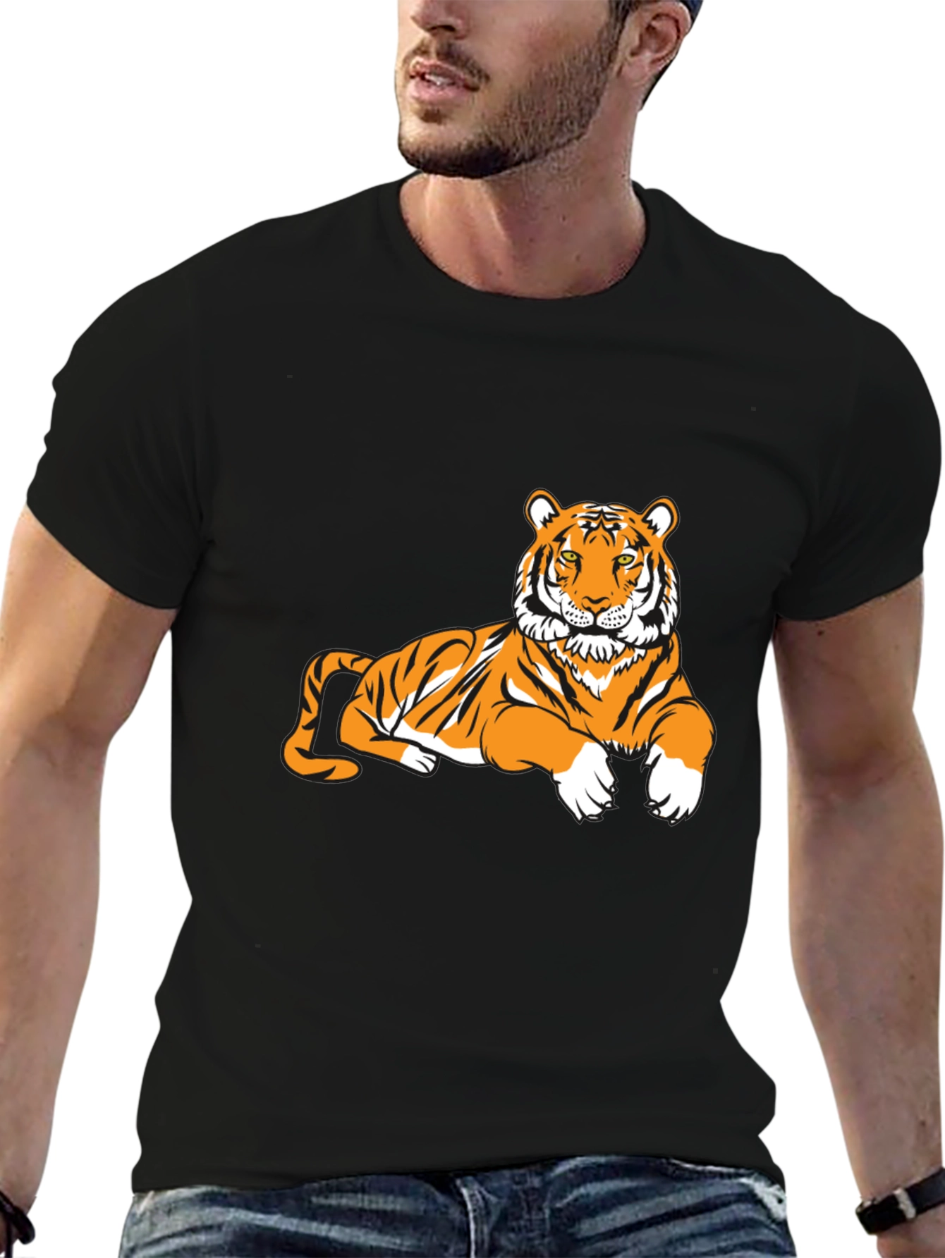 Tiger Graphic Tee - Black Short Sleeve T-Shirt