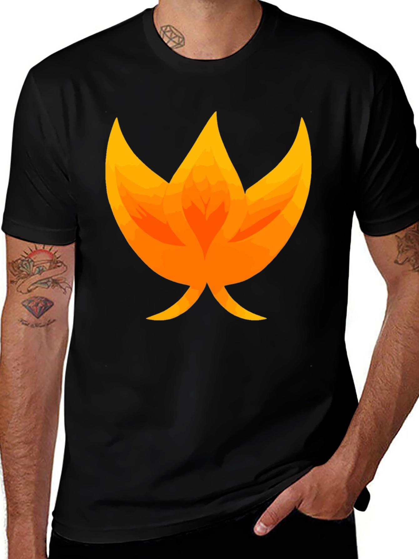 Flame Graphic Black T-Shirt - Unique Fire Design