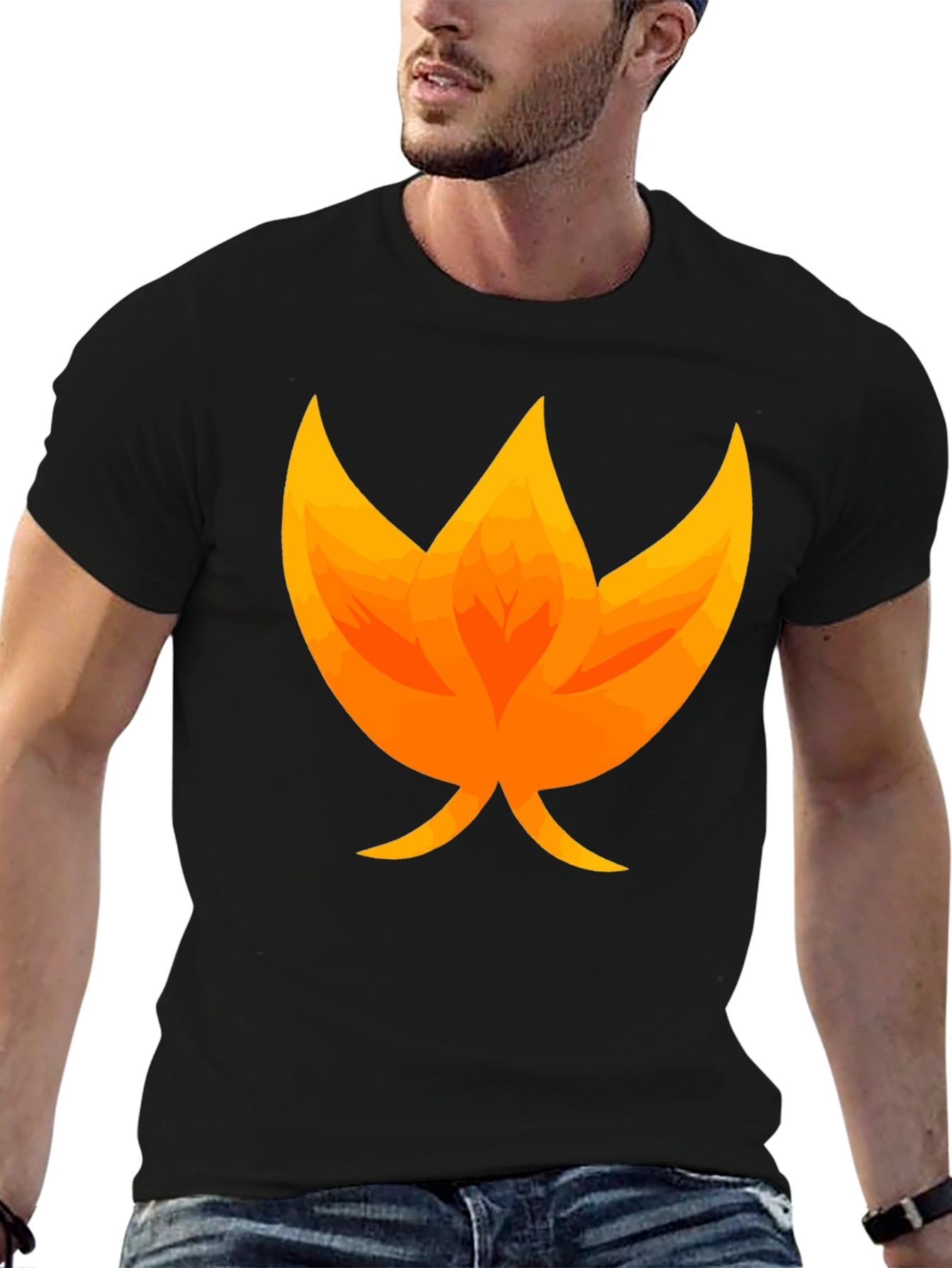 Flame Graphic Black T-Shirt - Unique Fire Design