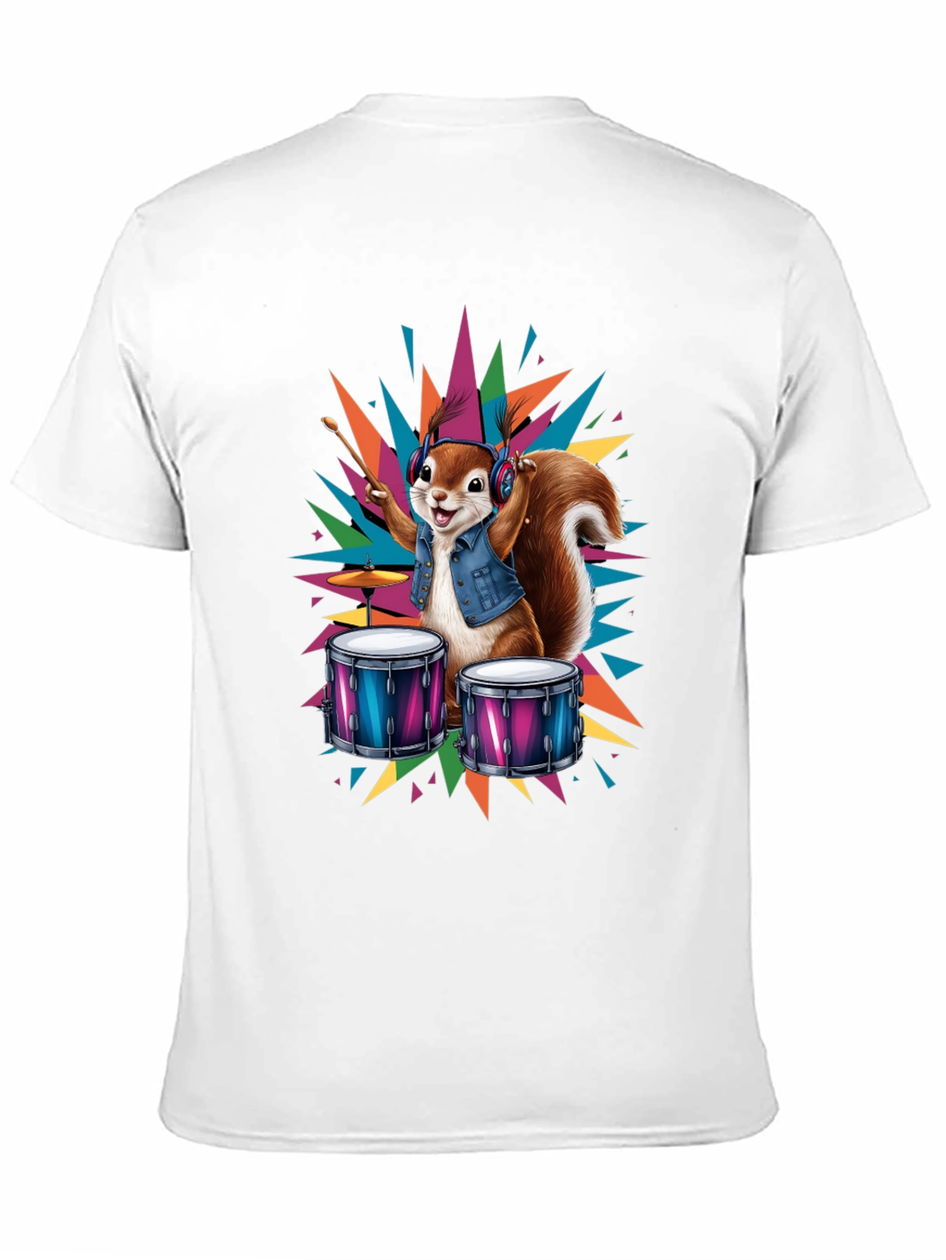 Squirrel Drummer T-Shirt - Cool Animal Design