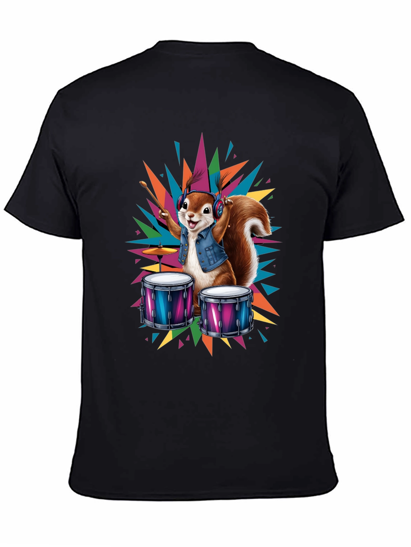 Squirrel Drummer T-Shirt - Cool Animal Design