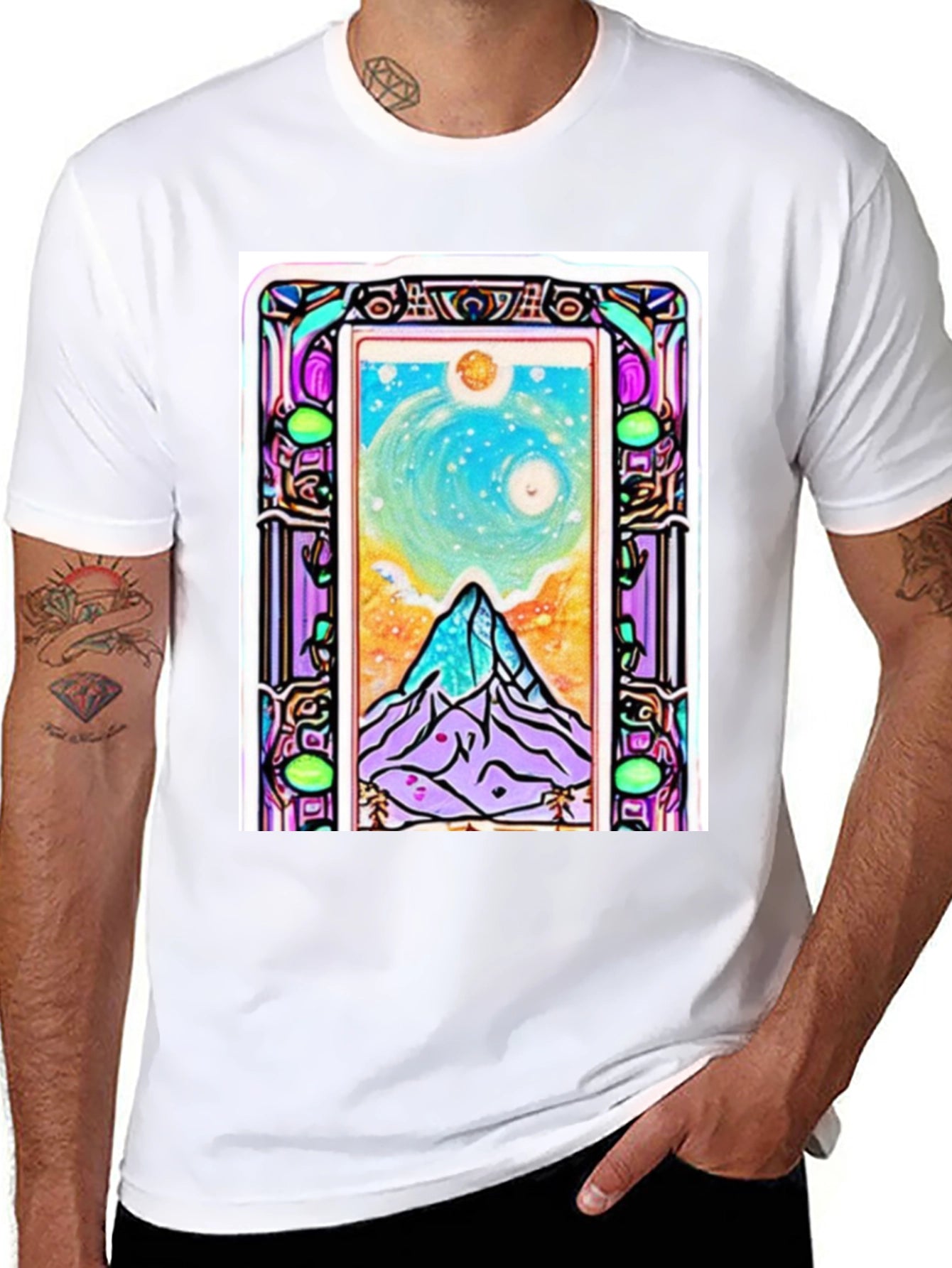 Art Nouveau Mountain View Graphic Tee