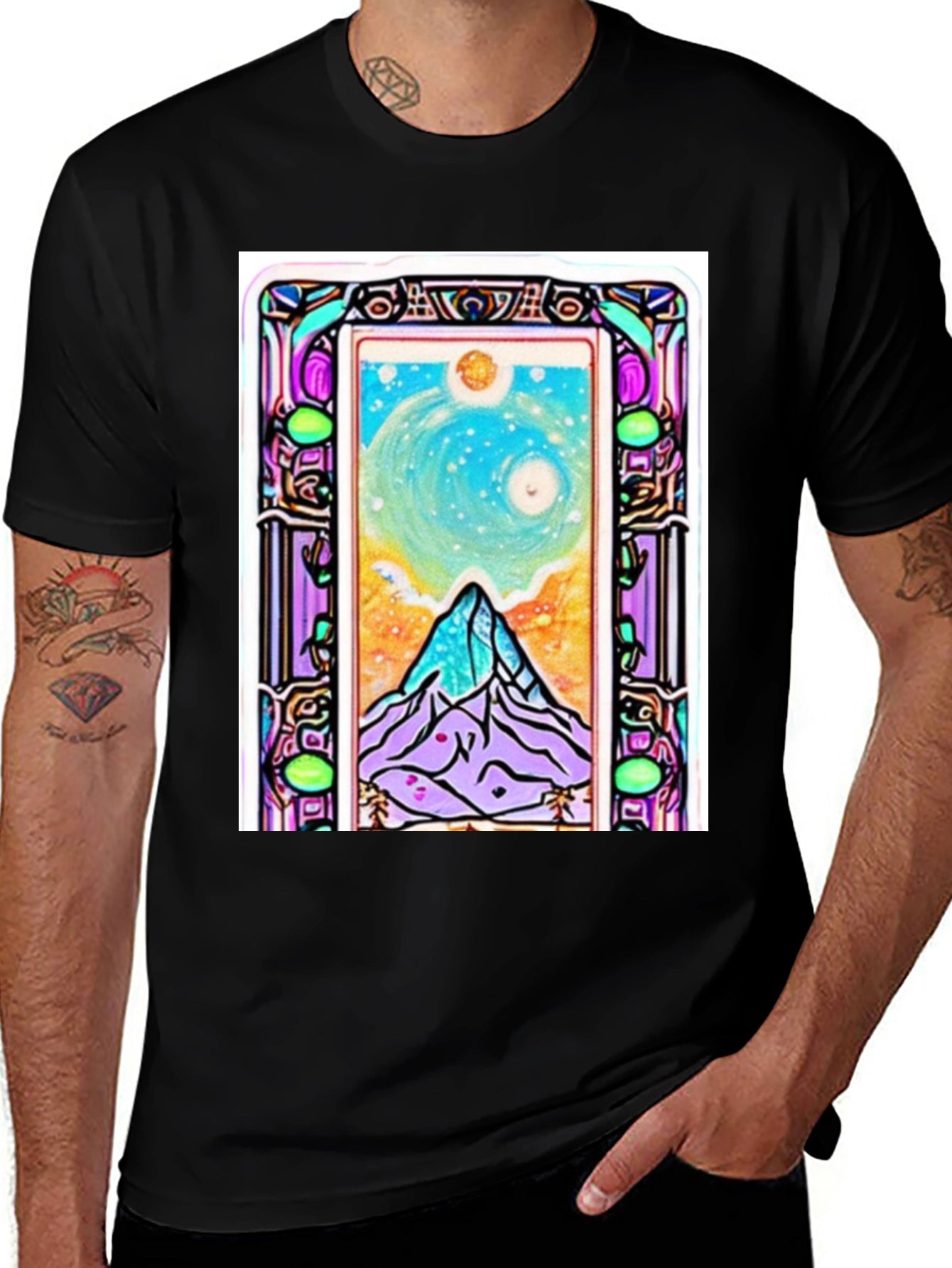 Art Nouveau Mountain View Graphic Tee