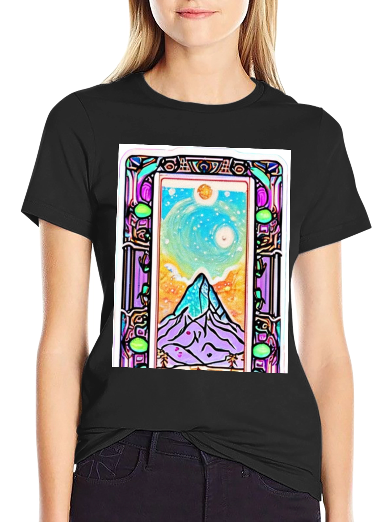 Art Nouveau Mountain View Graphic Tee
