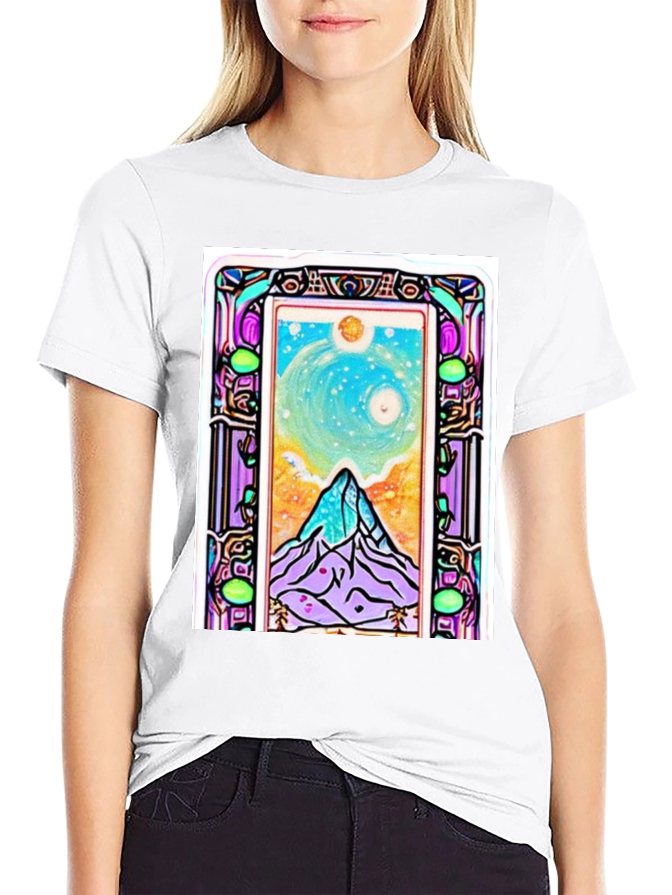 Art Nouveau Mountain View Graphic Tee