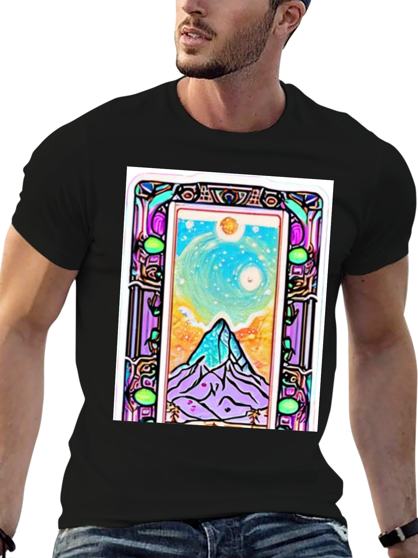 Art Nouveau Mountain View Graphic Tee